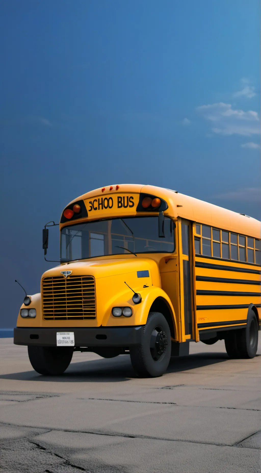 ai character: school bus background