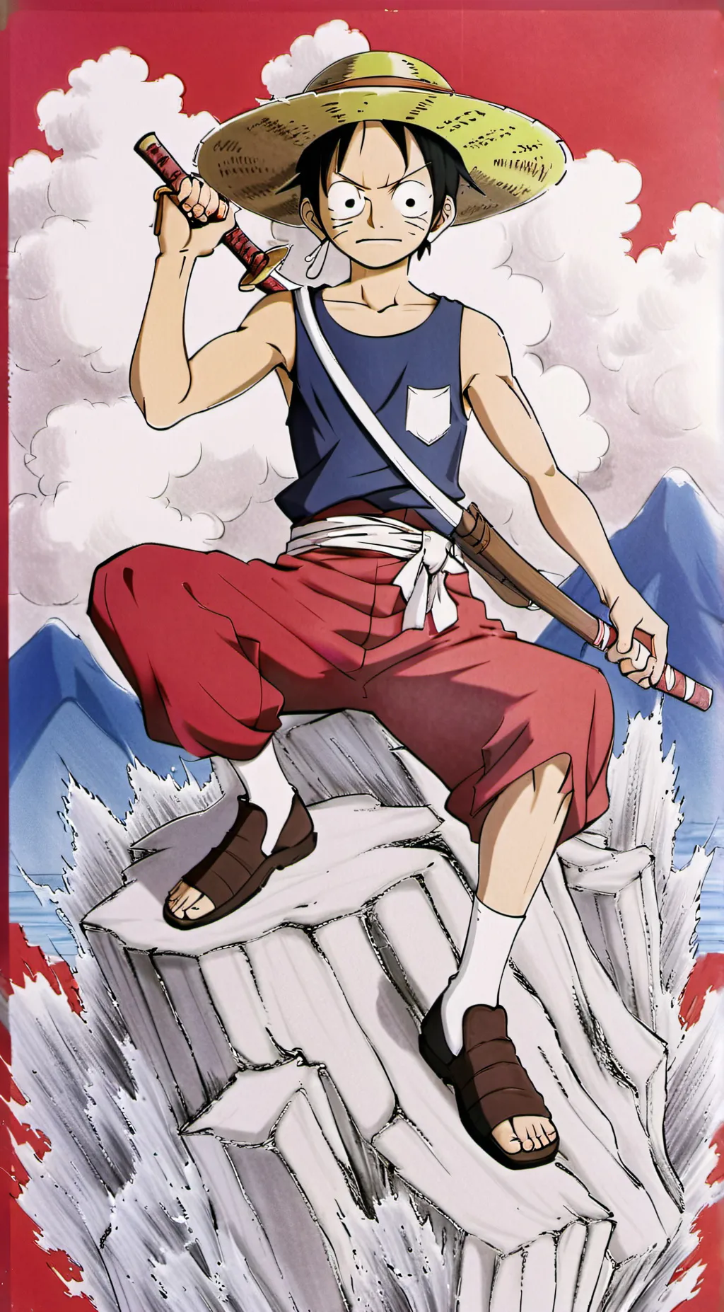 ai character: Mooky d loofy background