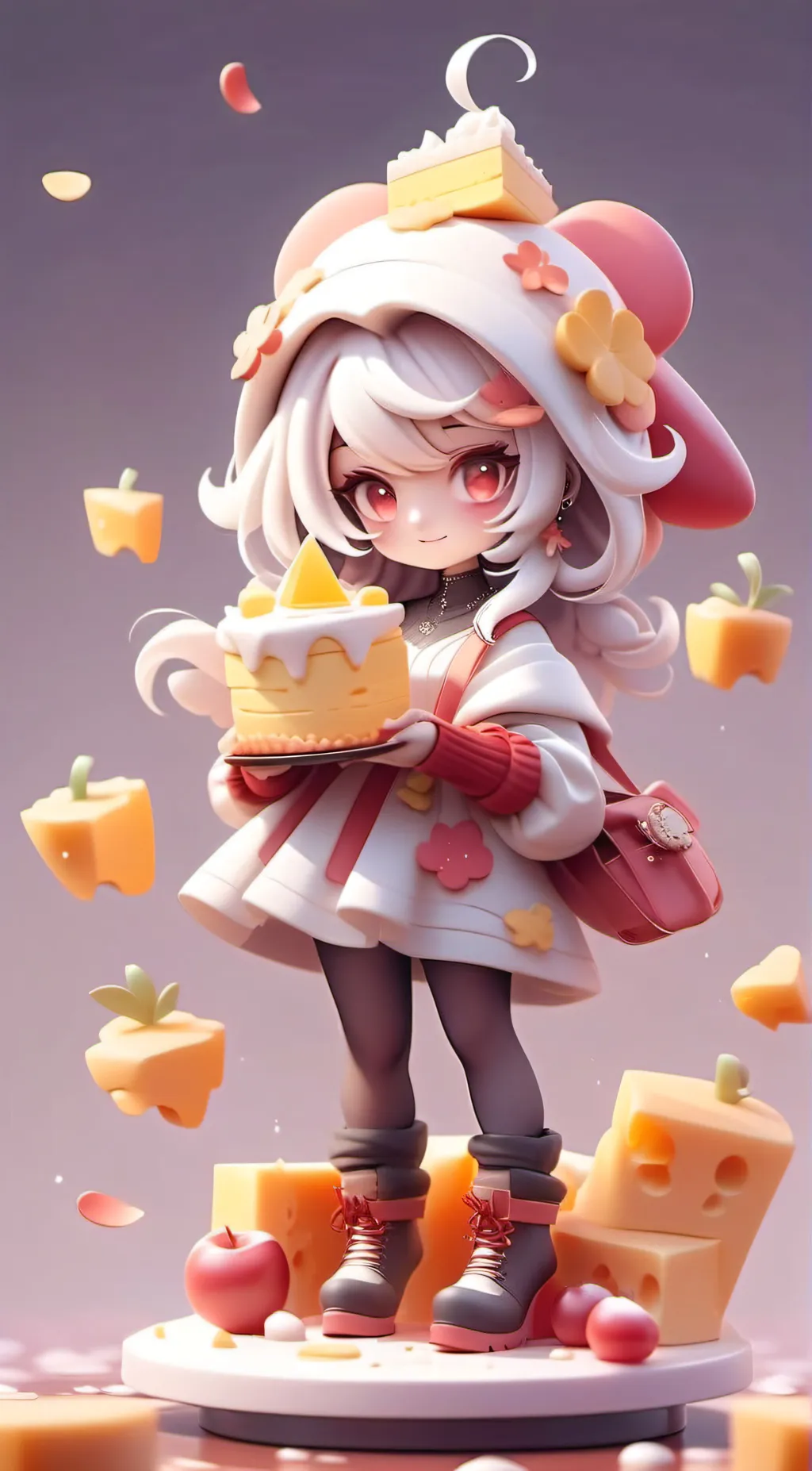 ai character: L'll Cheese pie  background