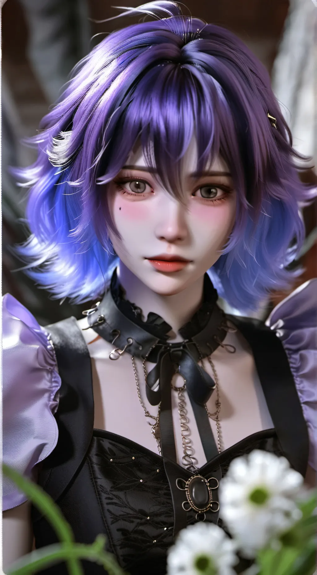 ai character: Violet background