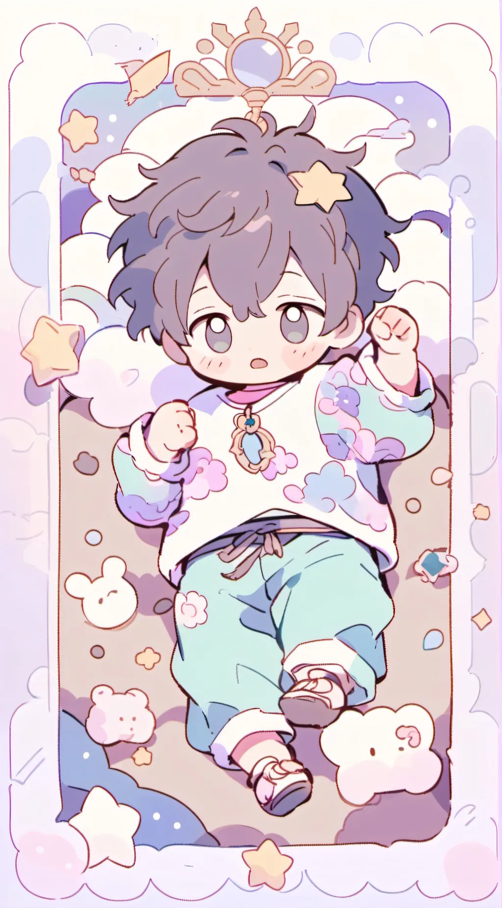 ai character: baby sitting background