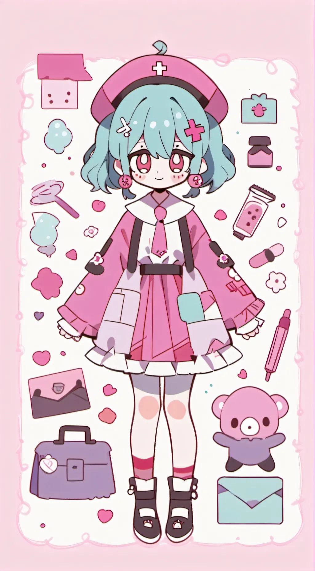 ai character: dr teto and miku background