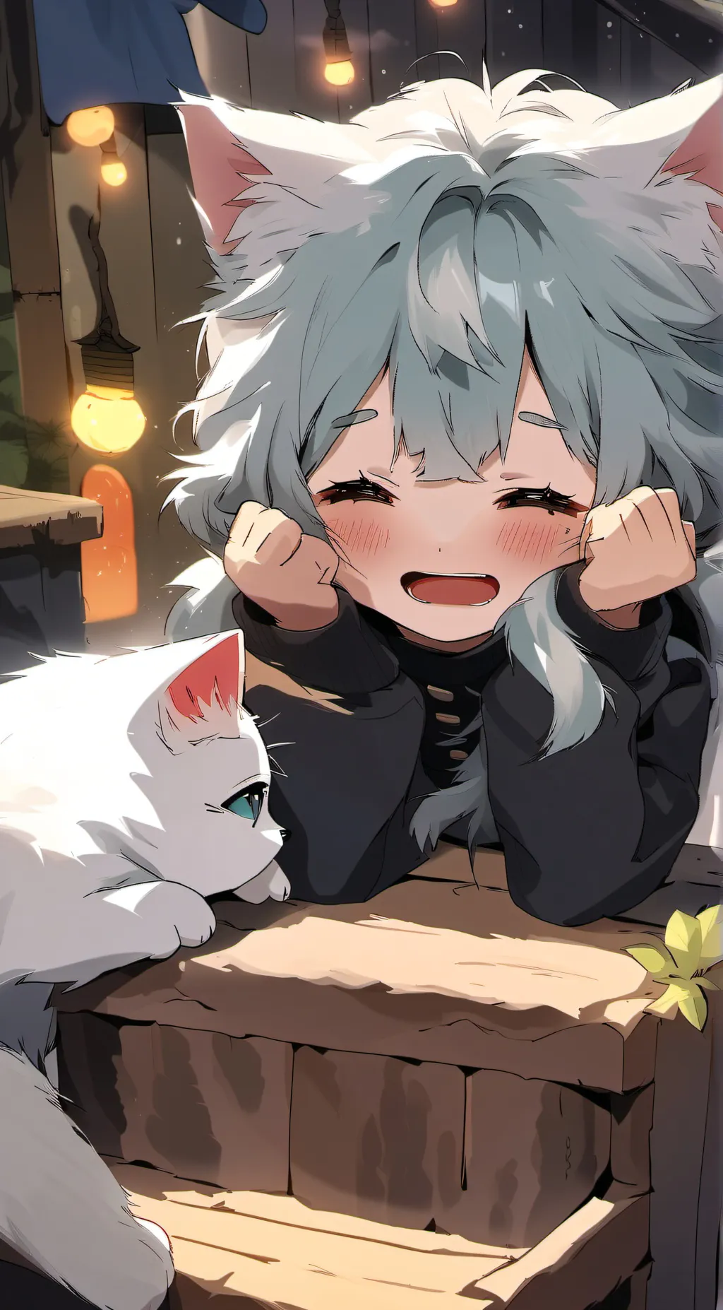 ai character: ur cat girl background