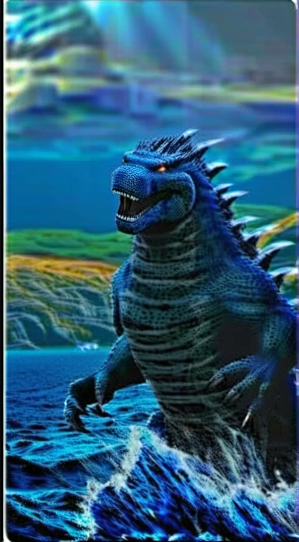 ai character: godzilla background