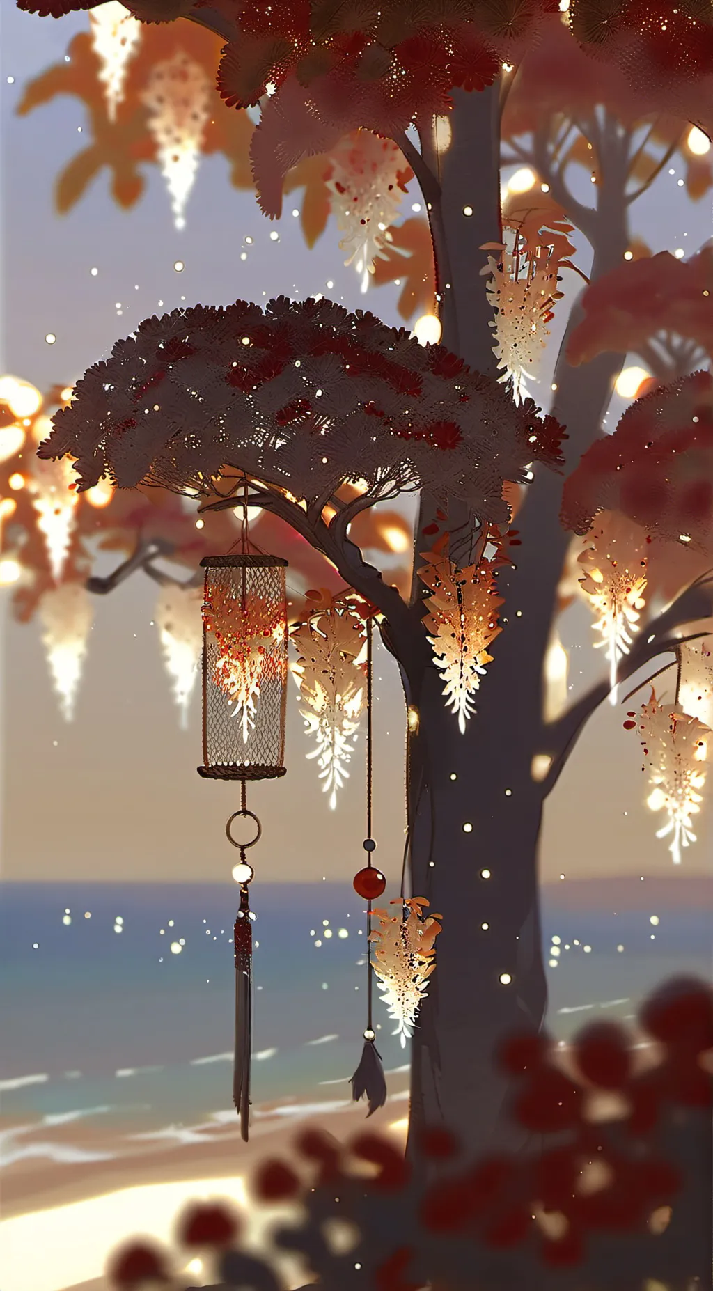 ai character: Hazbin hotel beach background