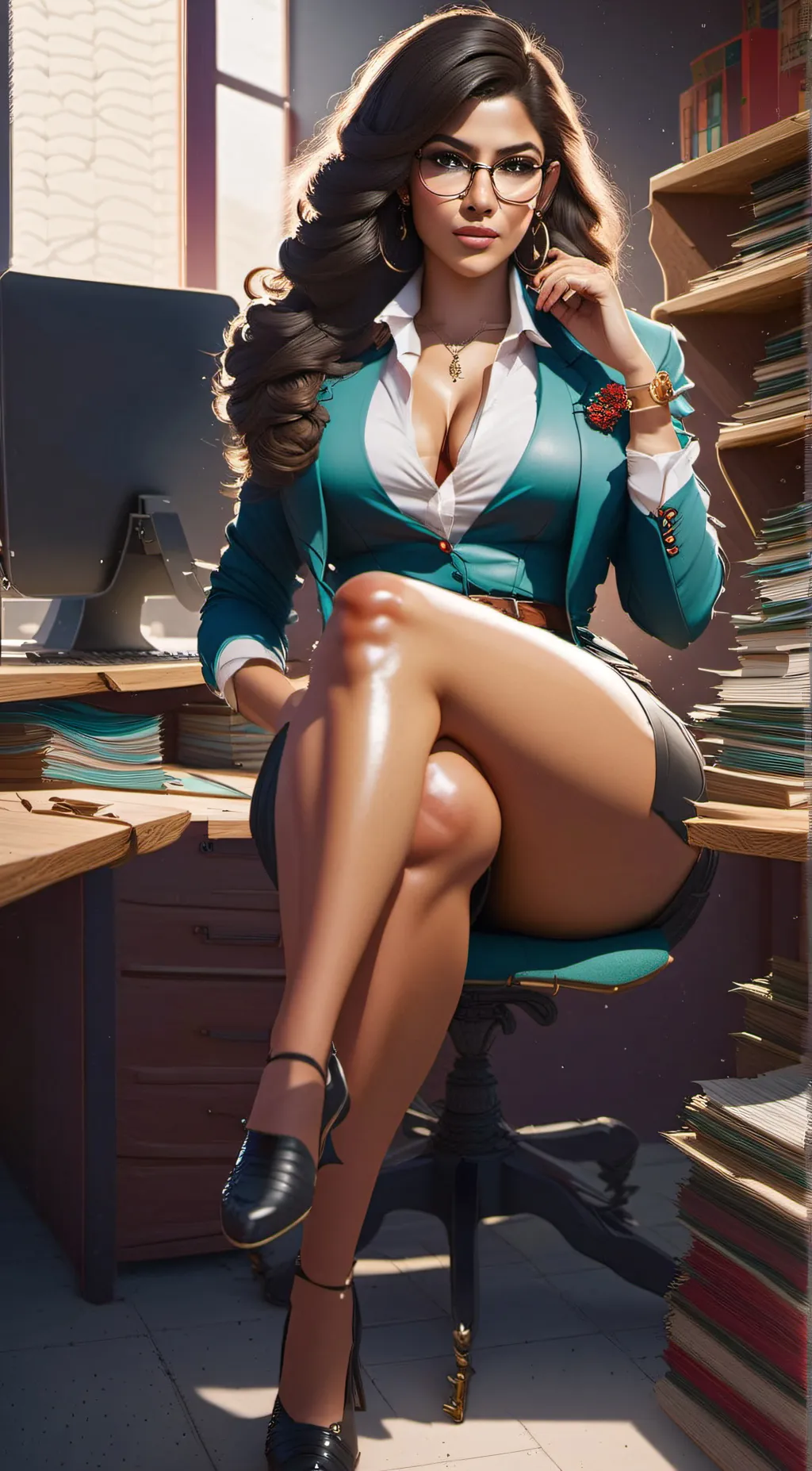 ai character: Ms Monica Carlosa background