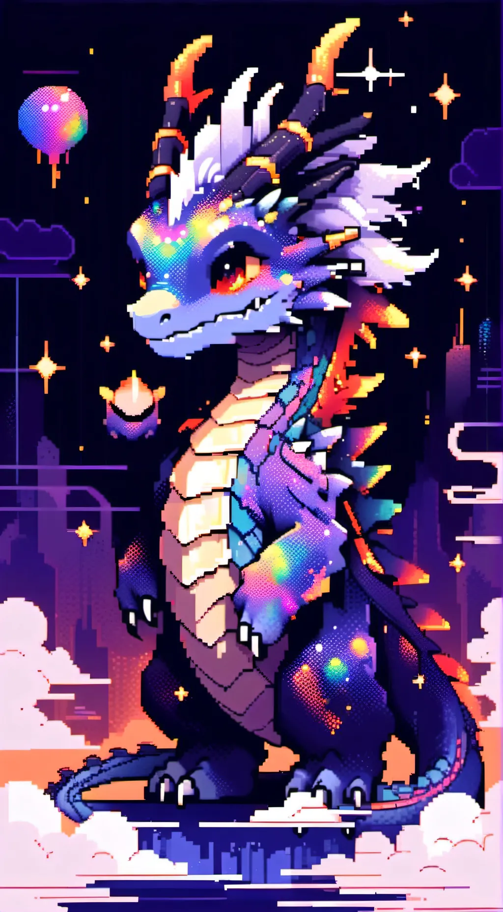 ai character: Moon dragon background