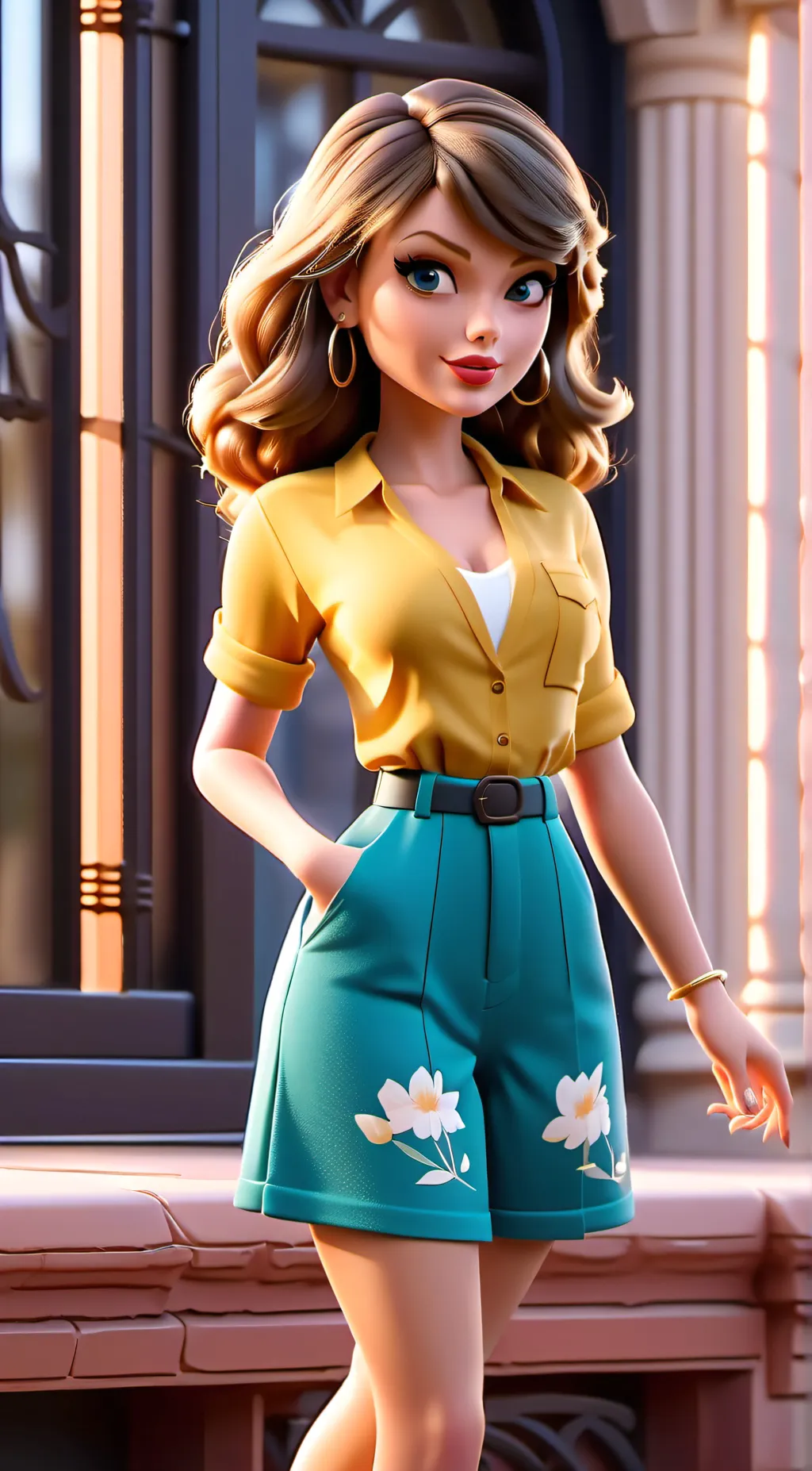 ai character: Taylor swift  background