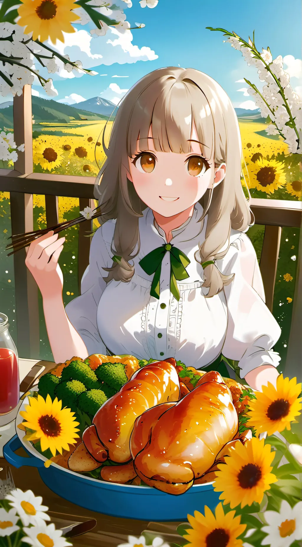 ai character: Chubby cat girl background