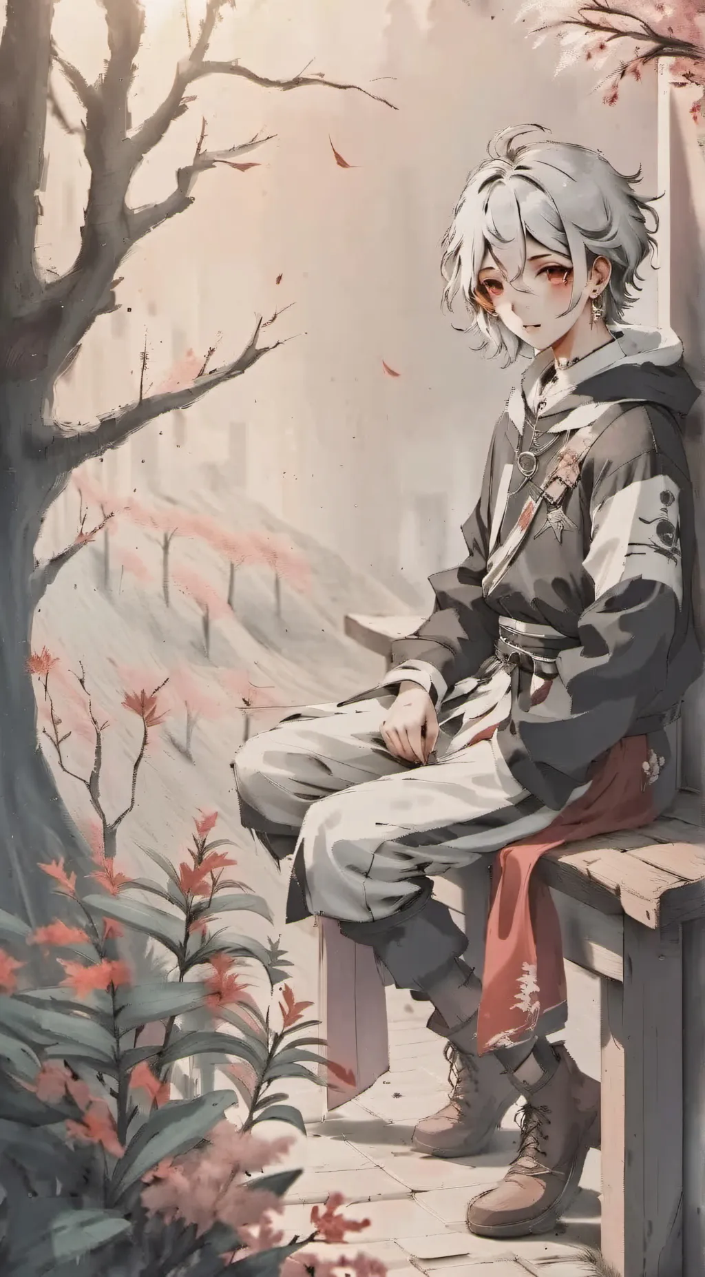 ai character: Snow  background