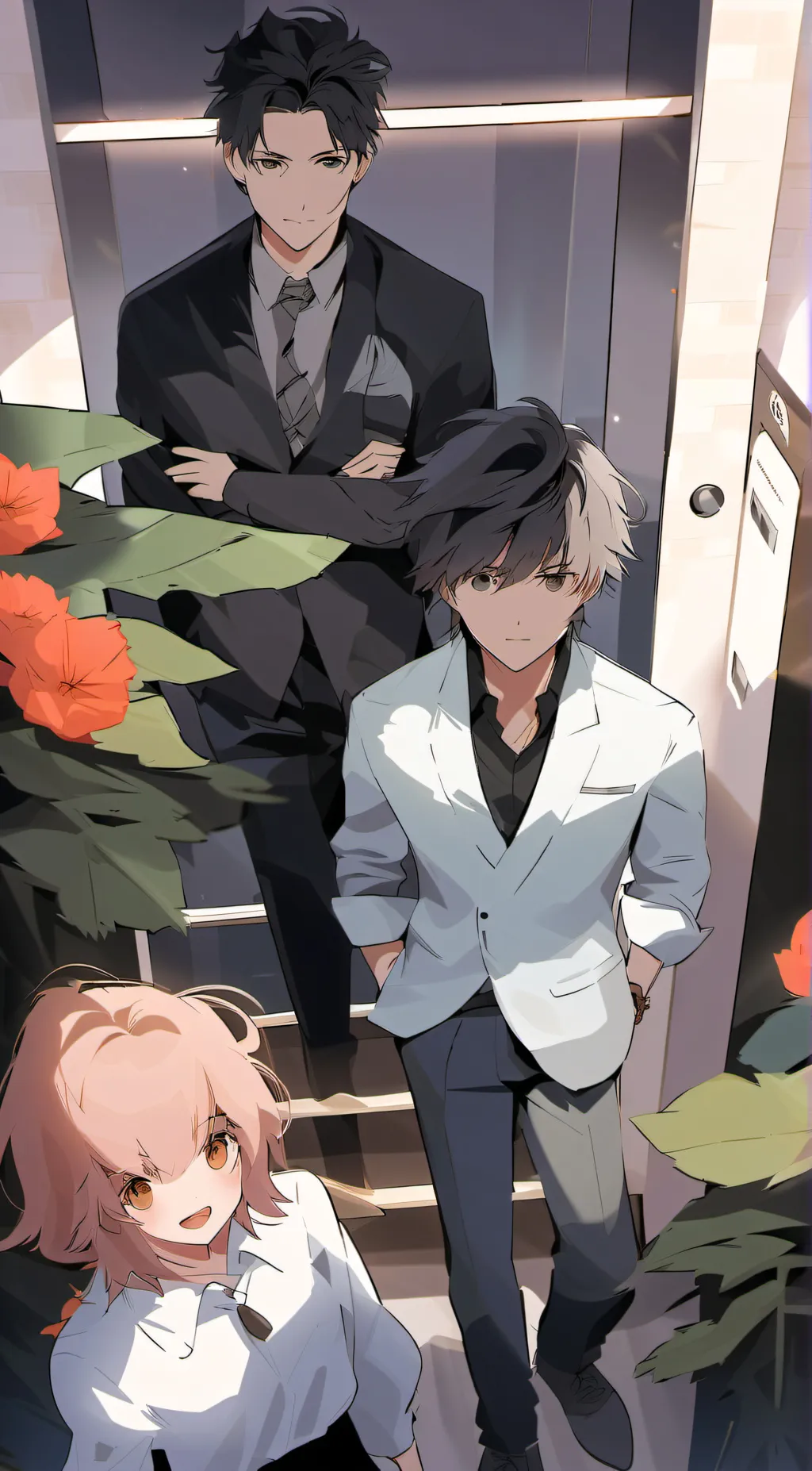 ai character: stuck elevator background