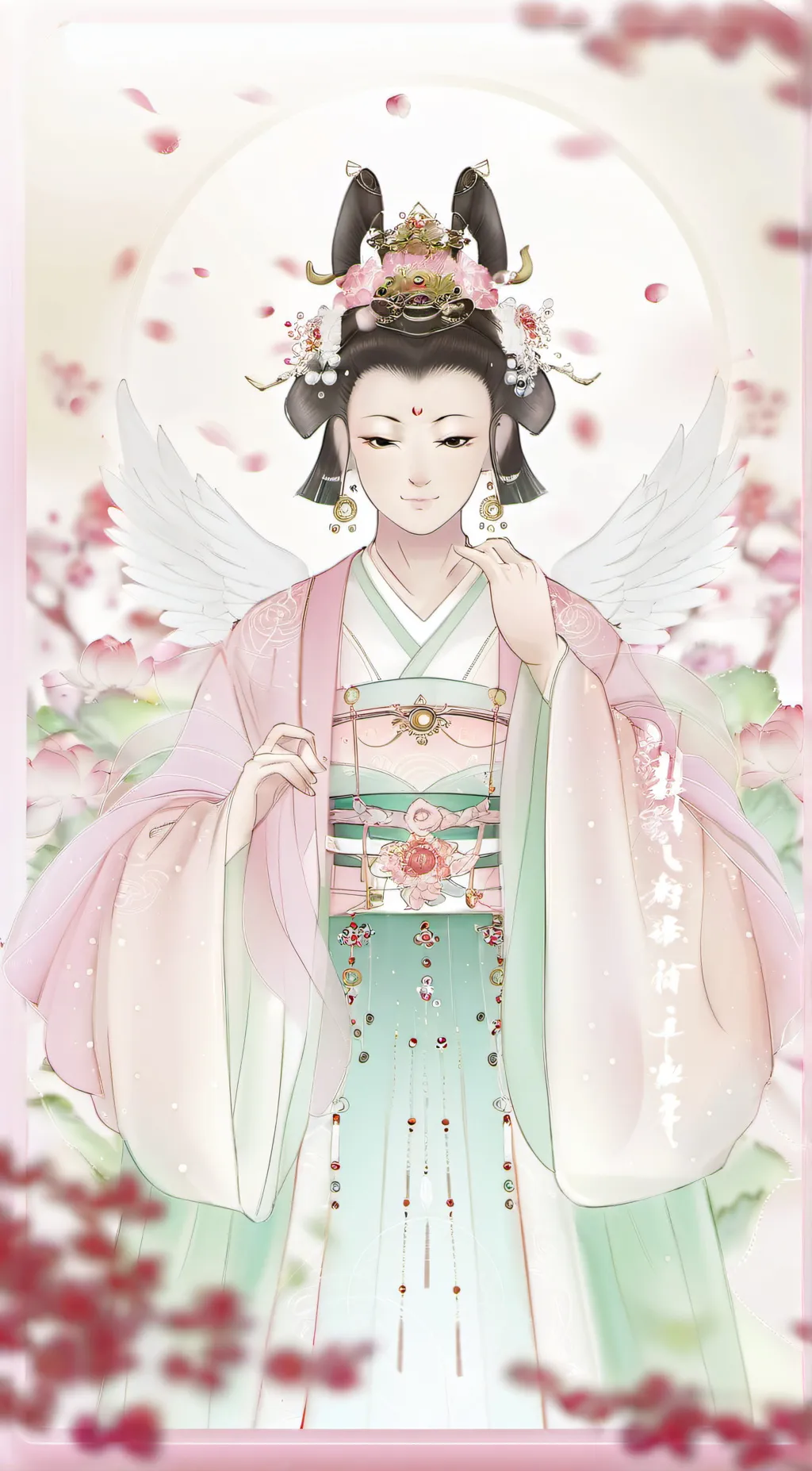 ai character: 觀音菩薩 background