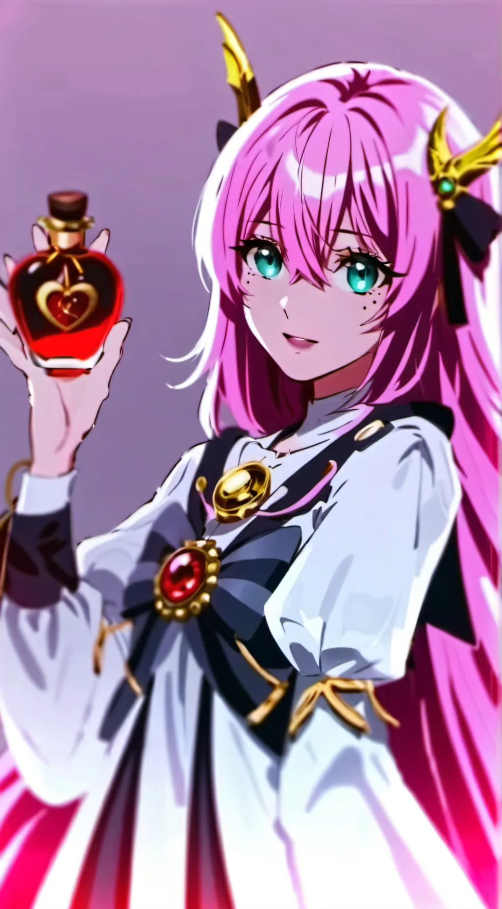 ai character: pink girl background