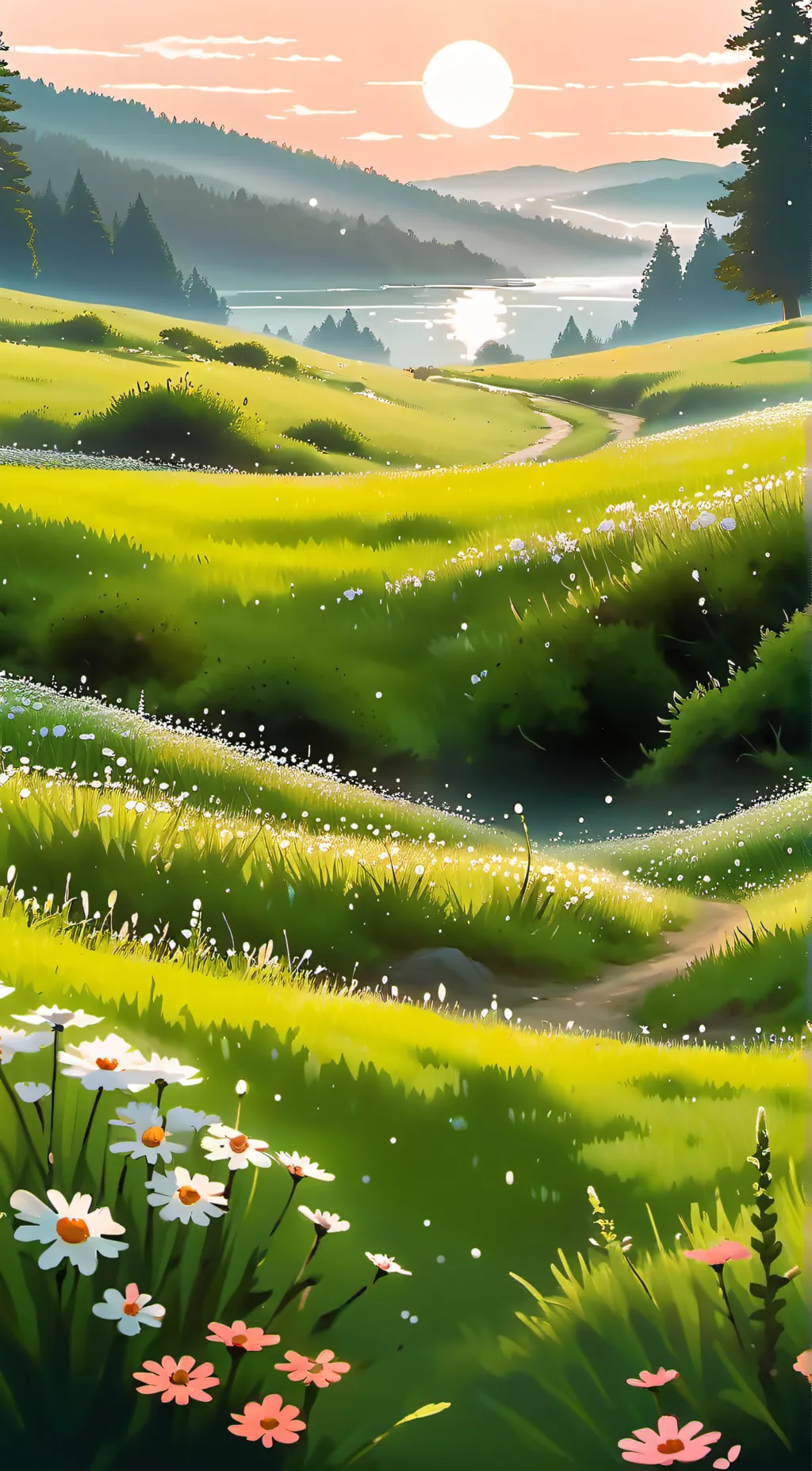 ai character: Grass background