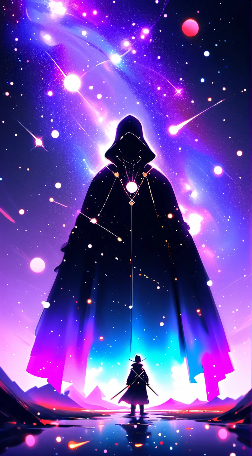 ai character: All Galaxy background