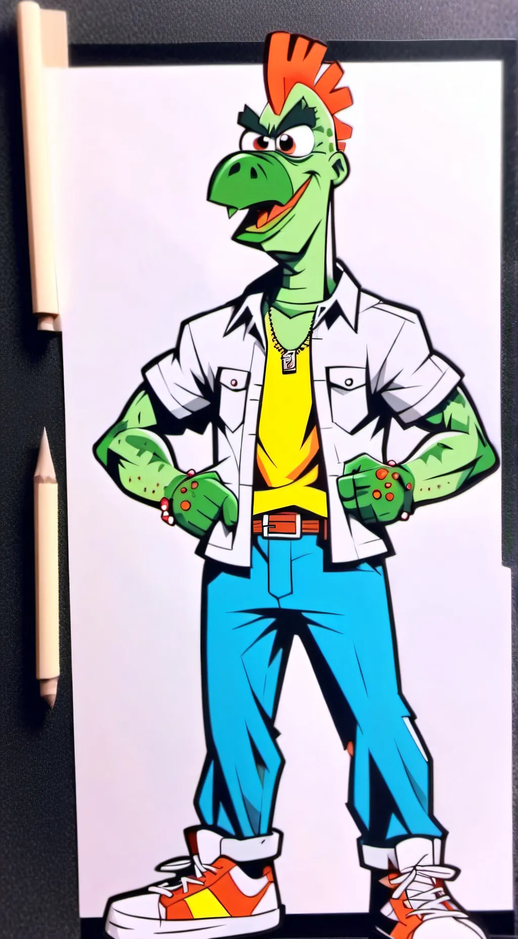ai character: crocky rocky background