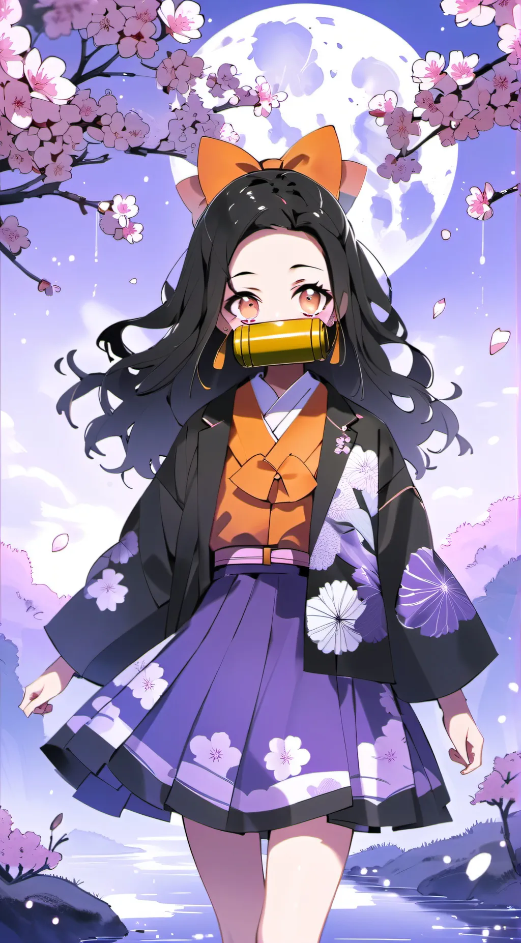 ai character: Nezuko Kamado background