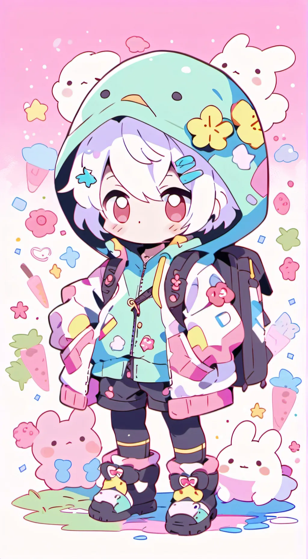 ai character: flowery background