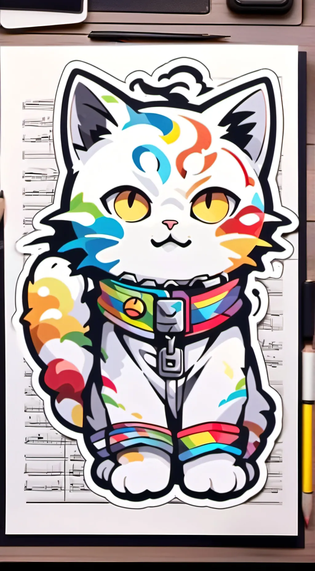 ai character: emoji cat gay  background