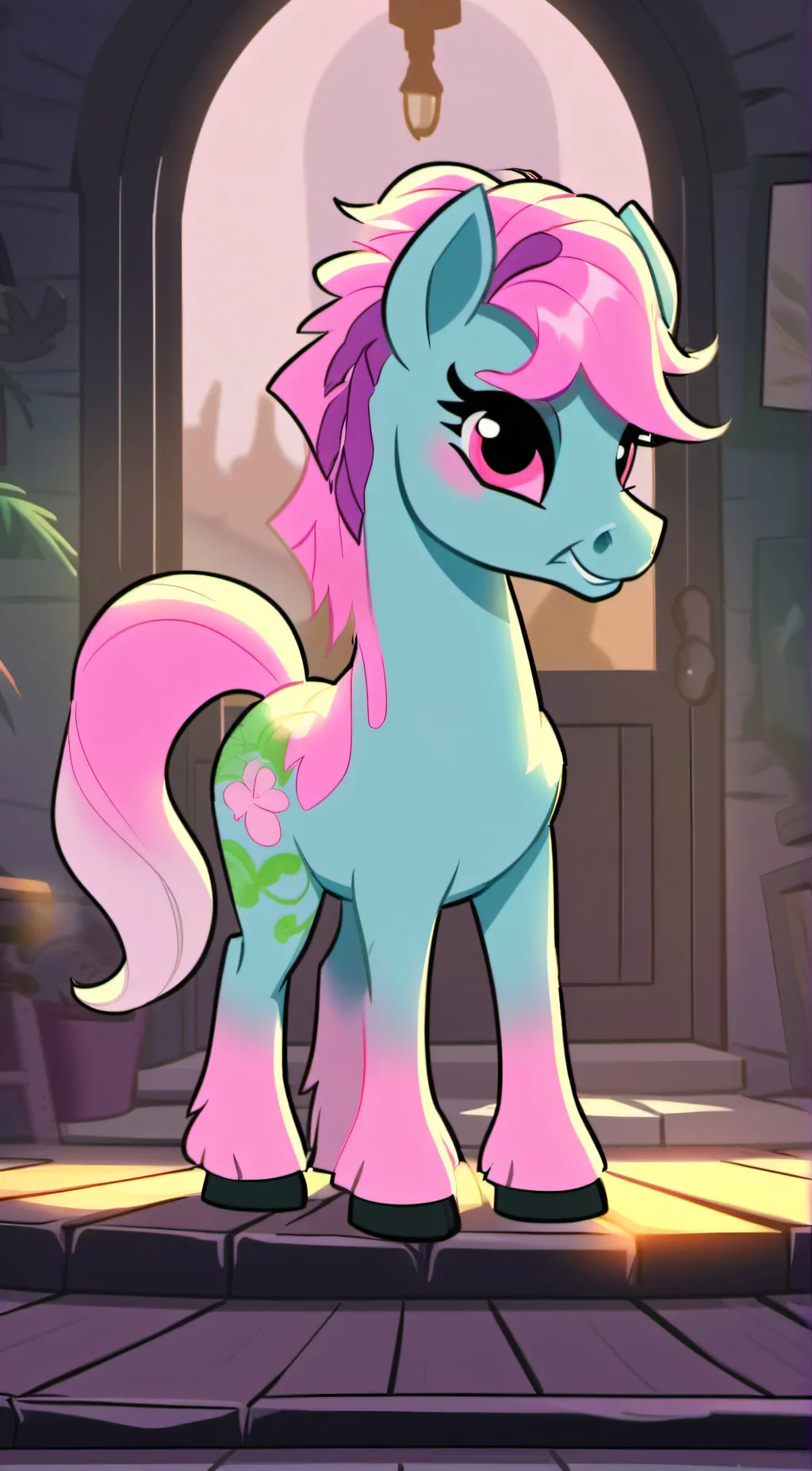 ai character: fluffy smarty baby background