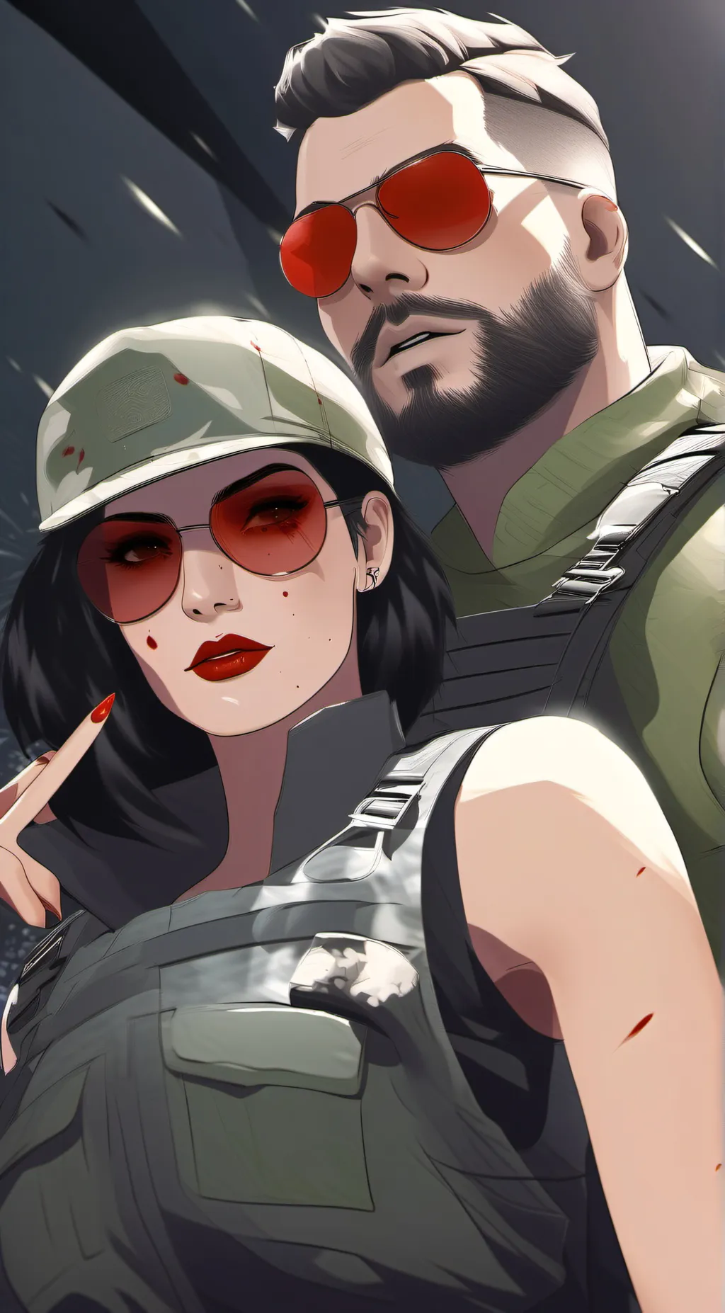 ai character: gaz and caviara  background