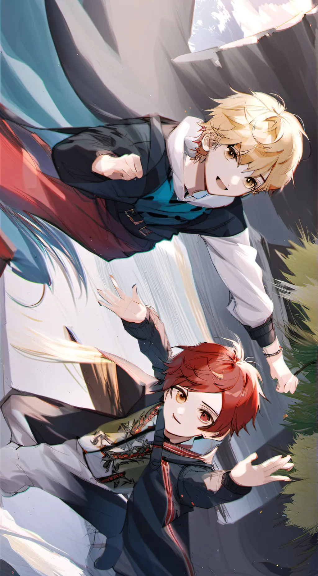 ai character: Shoto and bakugo  background