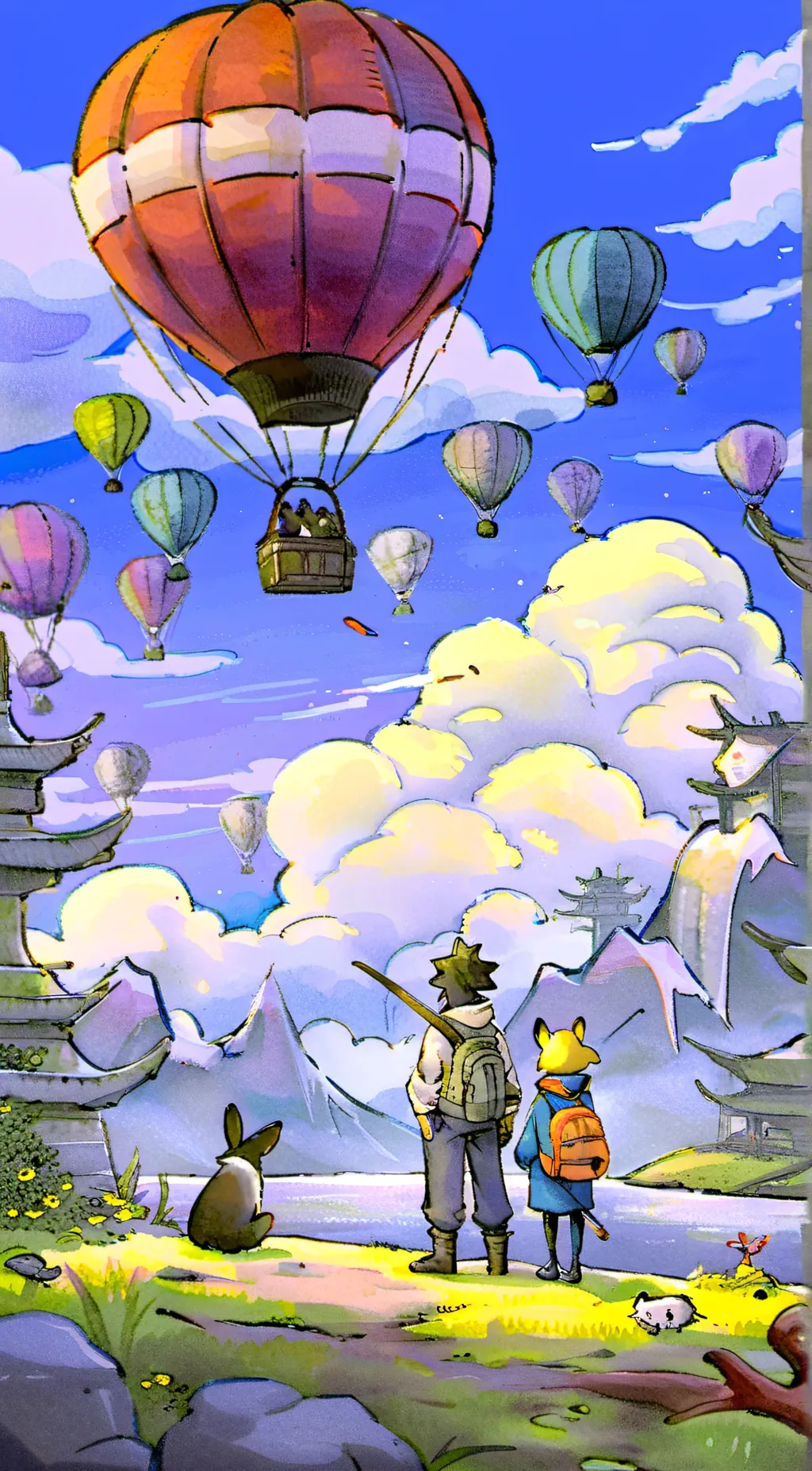 ai character: smiling critters  background