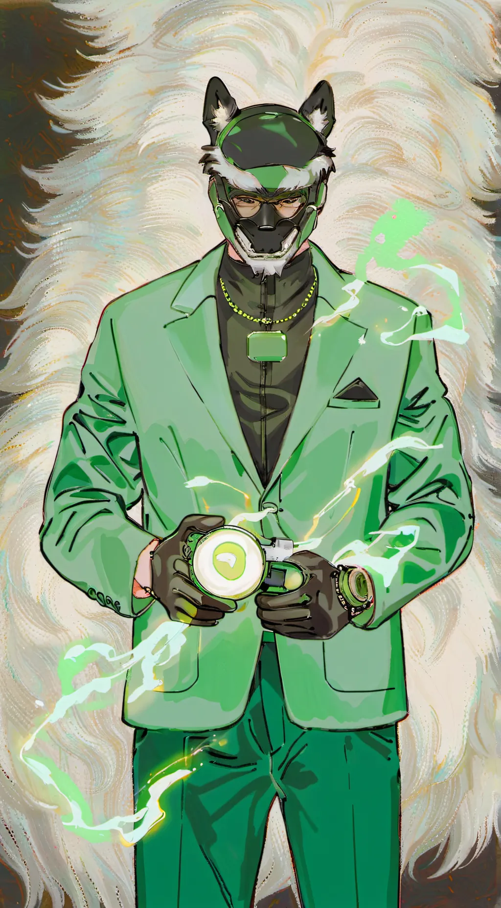 ai character: energy greenhealer background