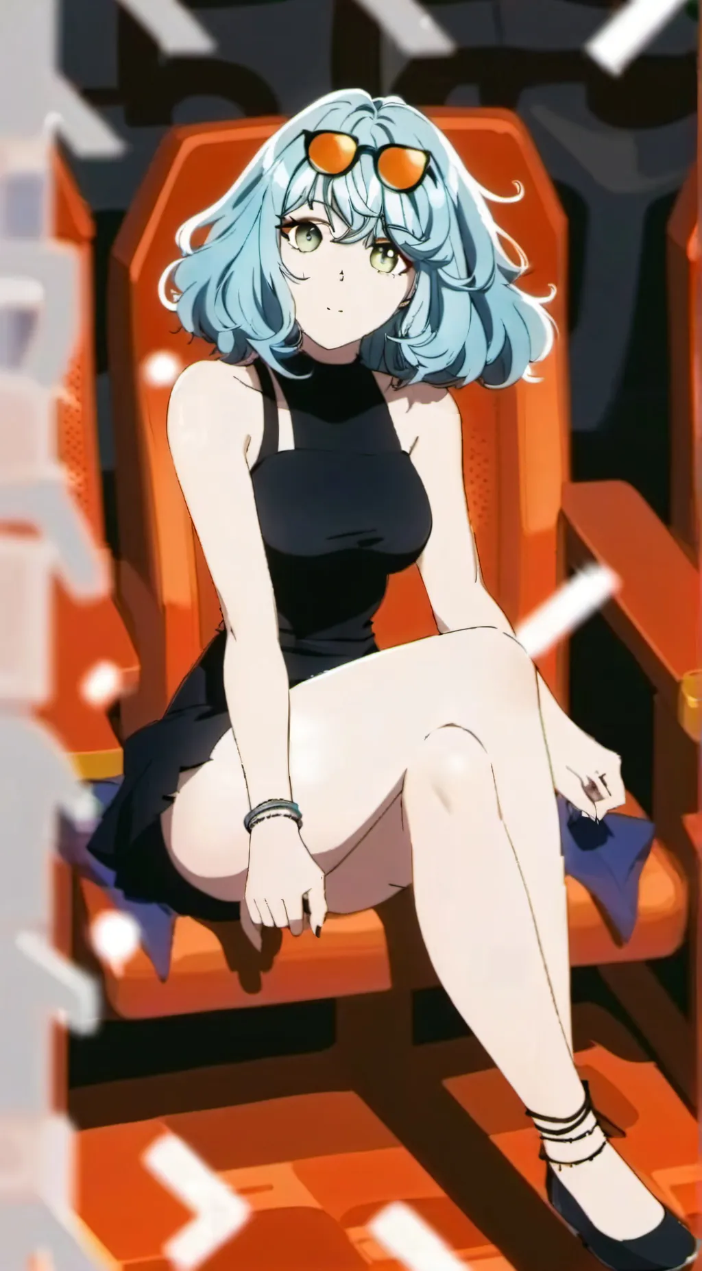 ai character: Green hair chick background