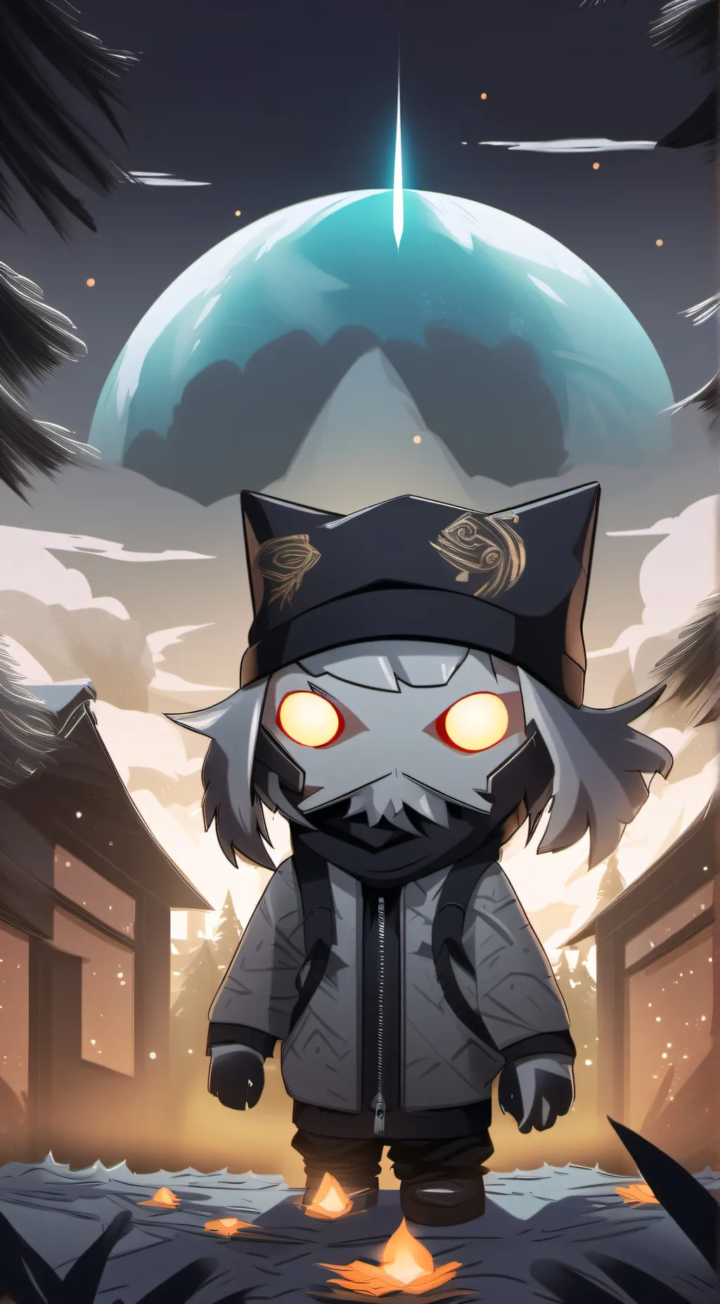 ai character: Demon cat background