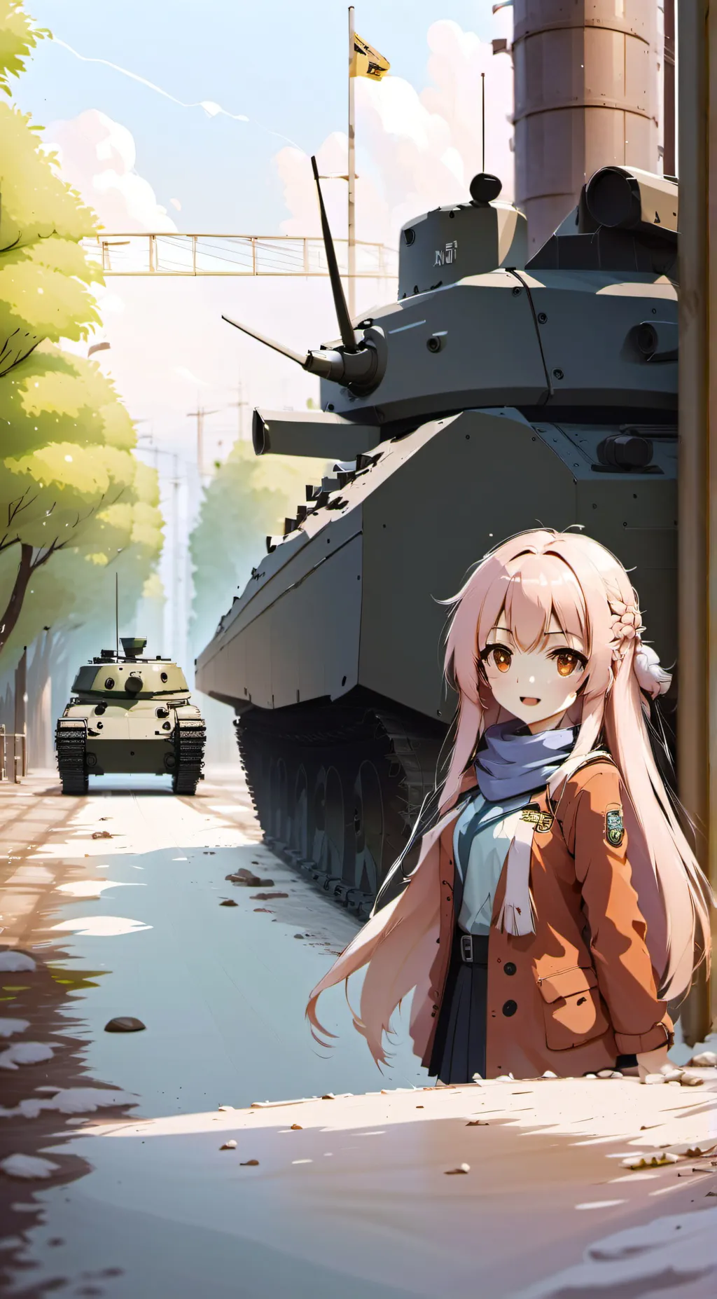 ai character: Girls UND panzer background