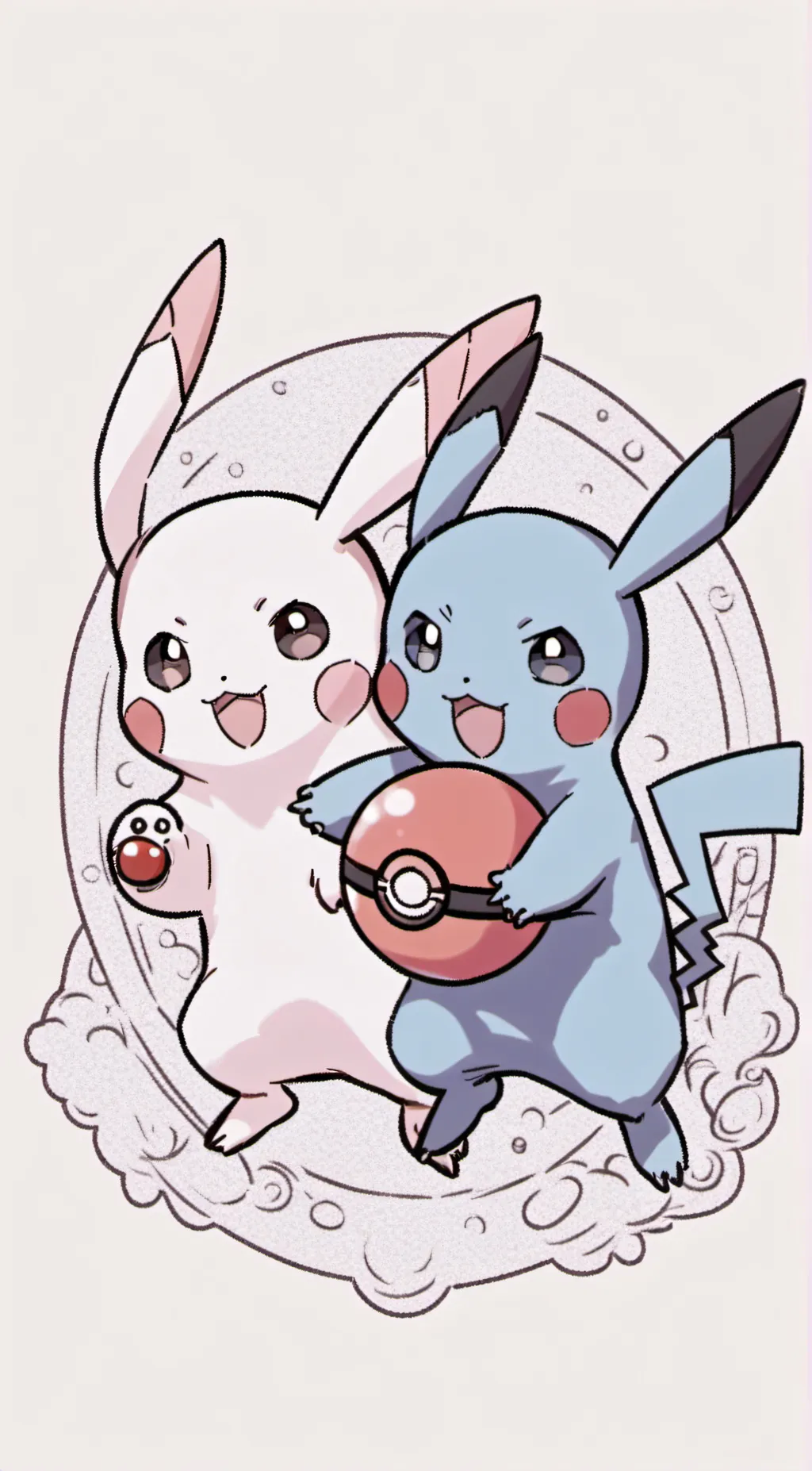 ai character: BlueXred Pikachu background