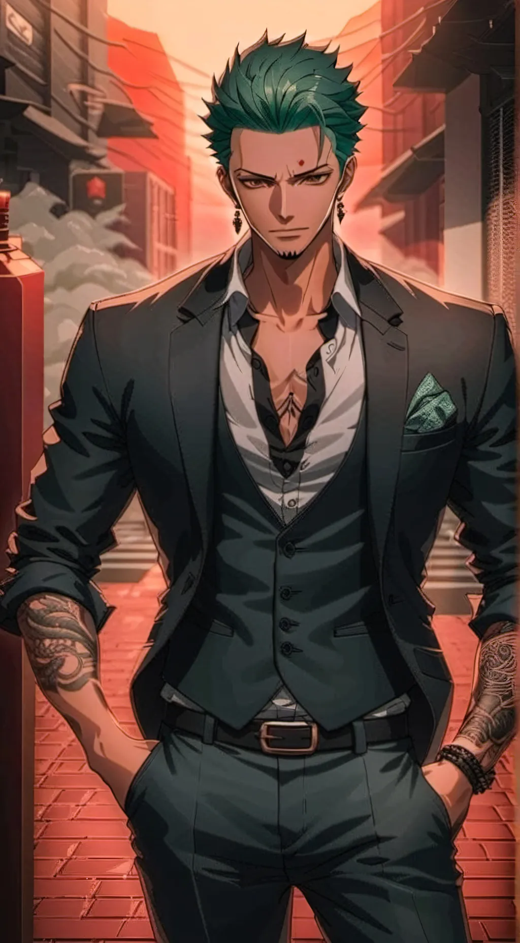 ai character: Zoro Roronoa background