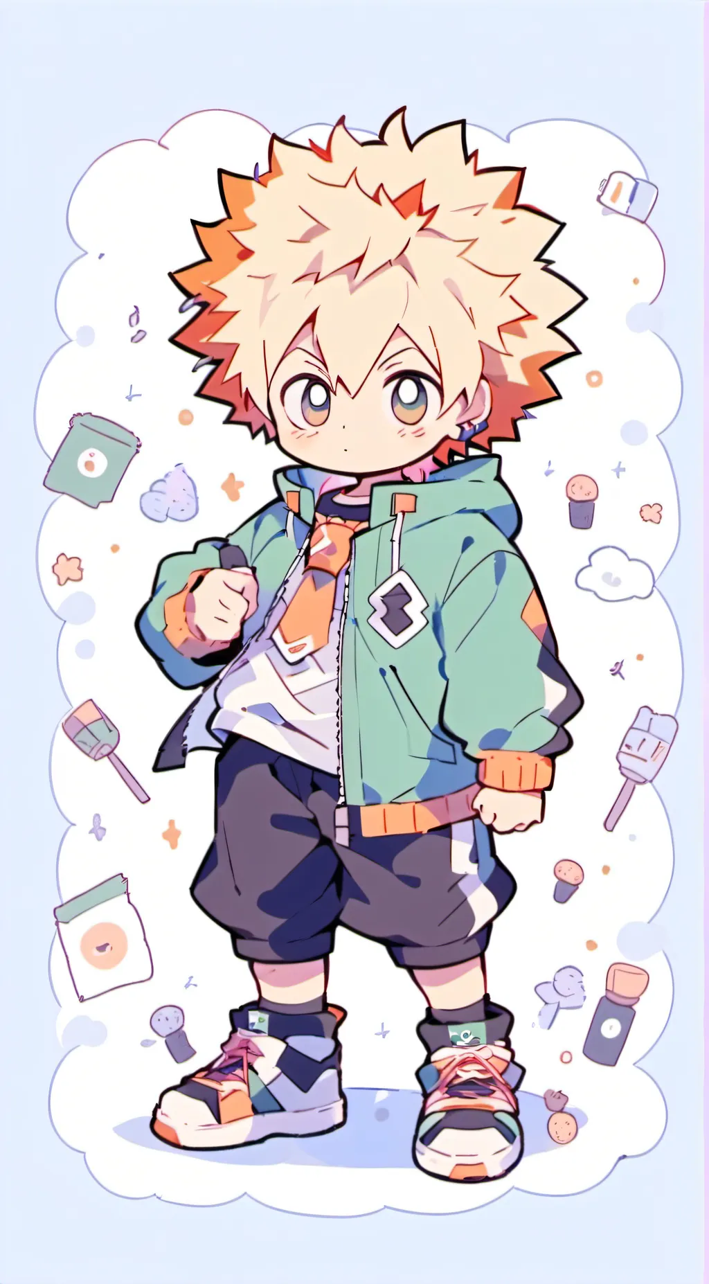 ai character: bakugo and deku background