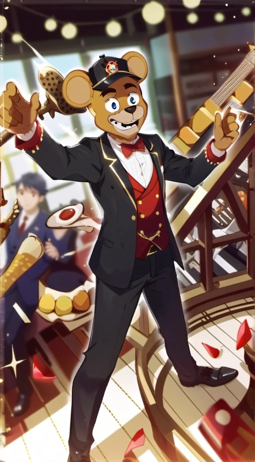 ai character: Freddy Fazbear  background