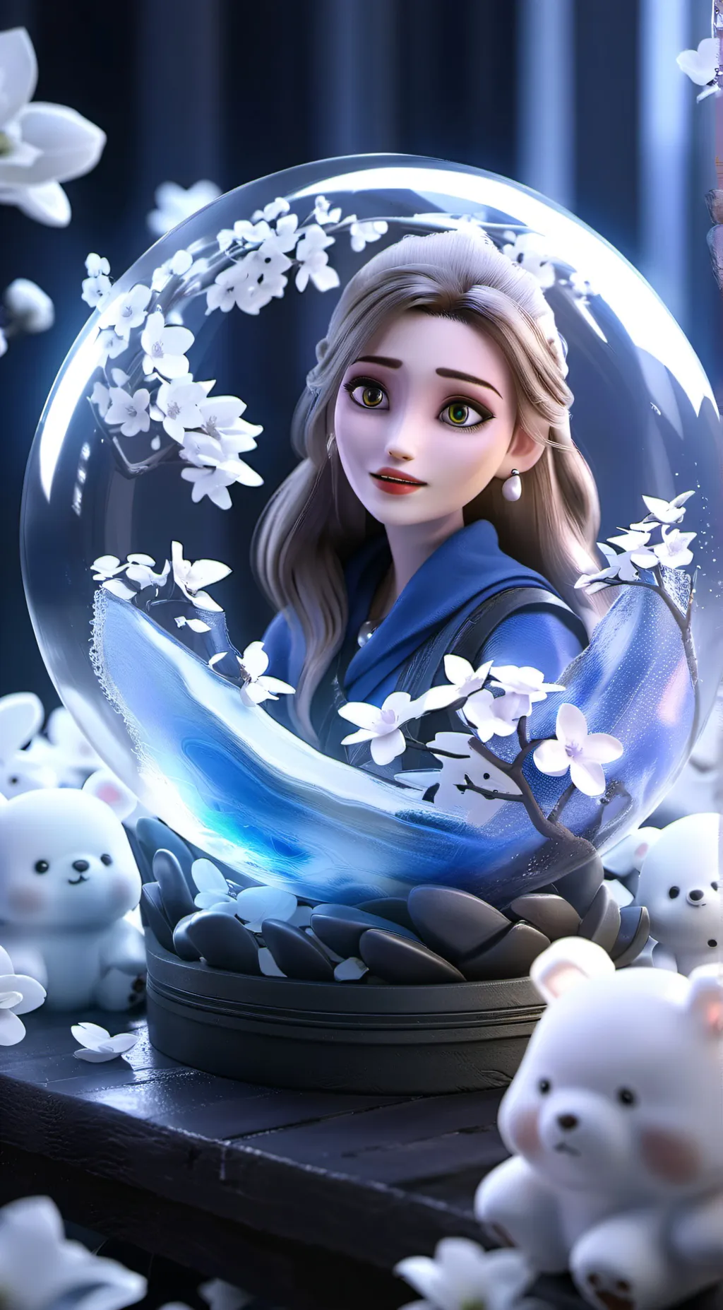 ai character: GIRL BEAR background