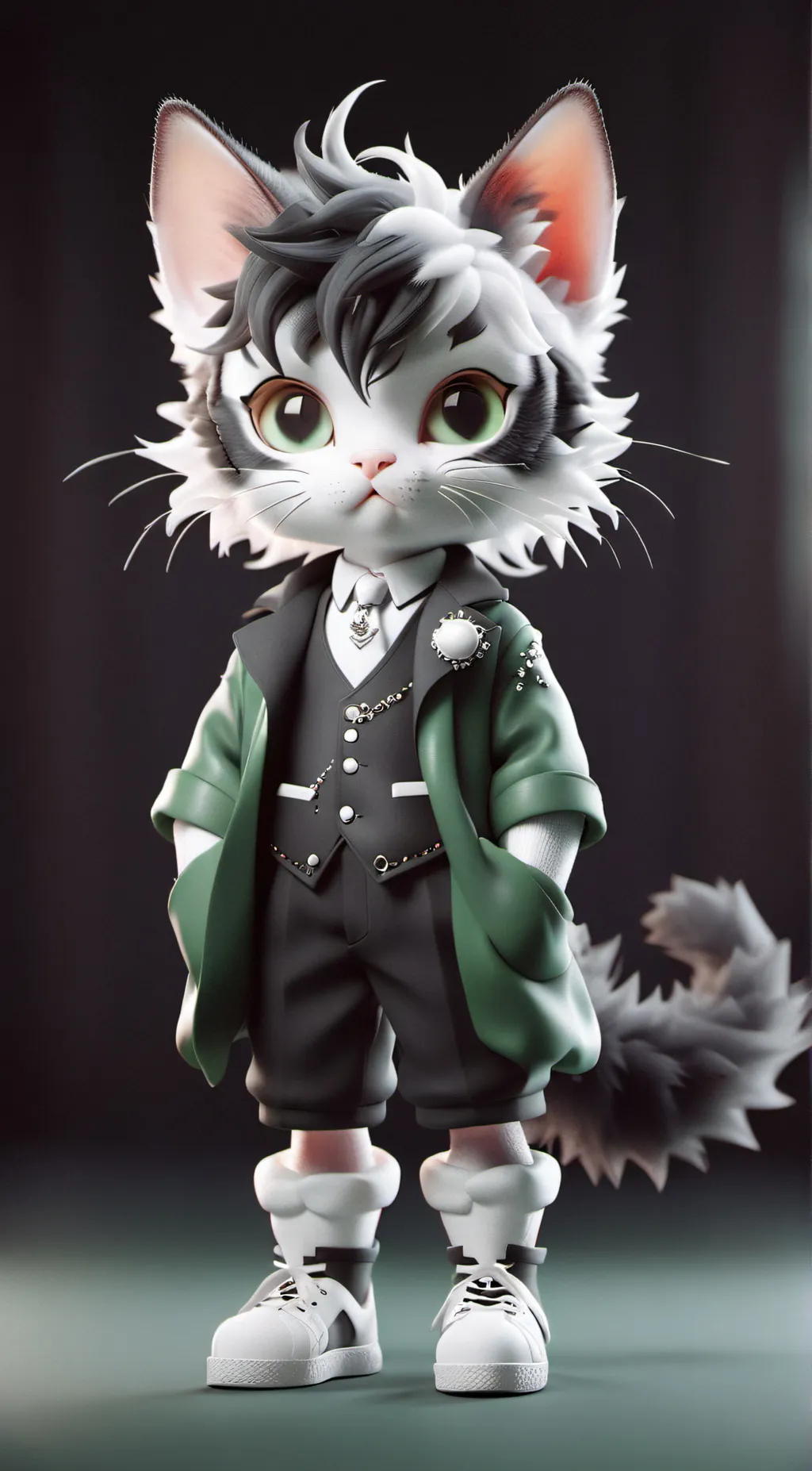 ai character: lucky the cat background