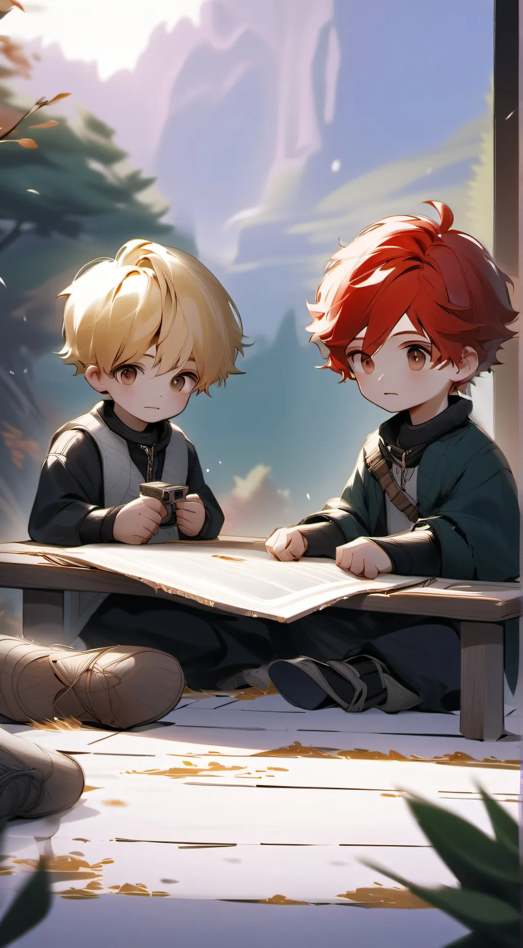 ai character: Shoto and bakugo  background