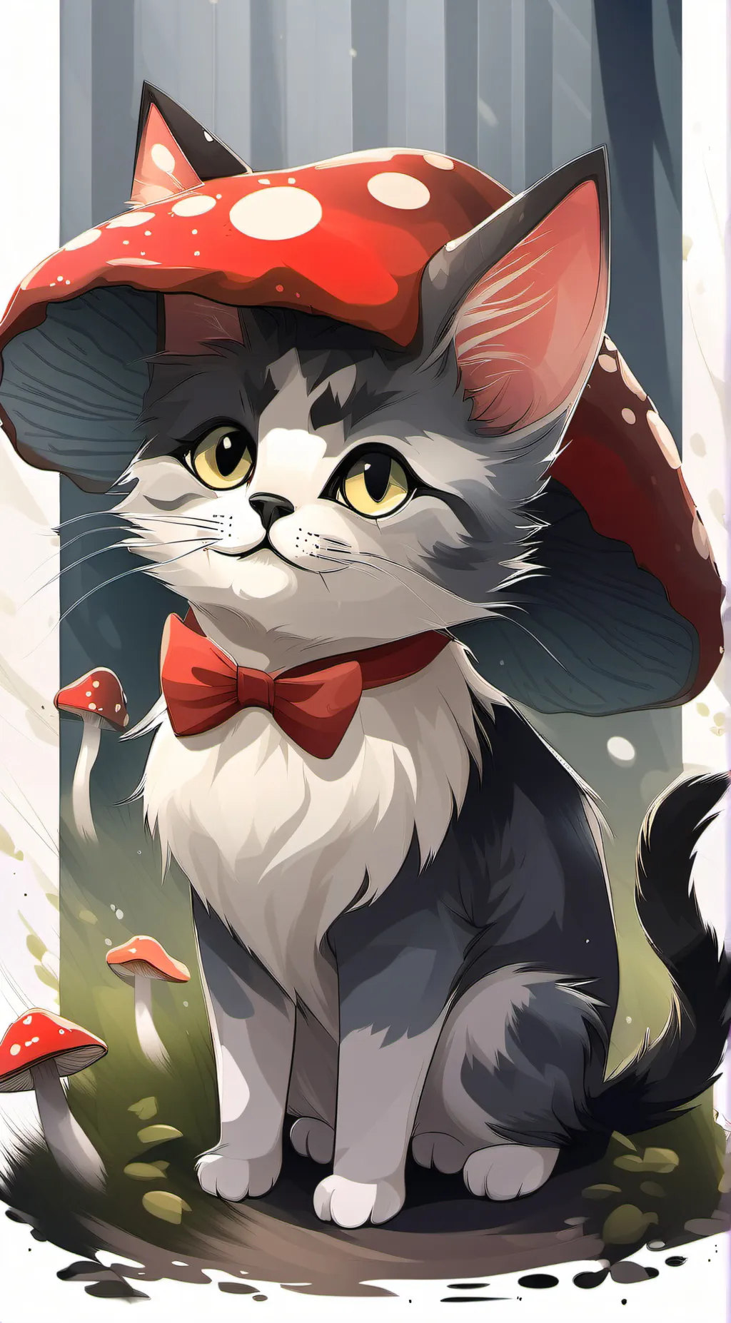 ai character: ❤ mushroom 🍄 background