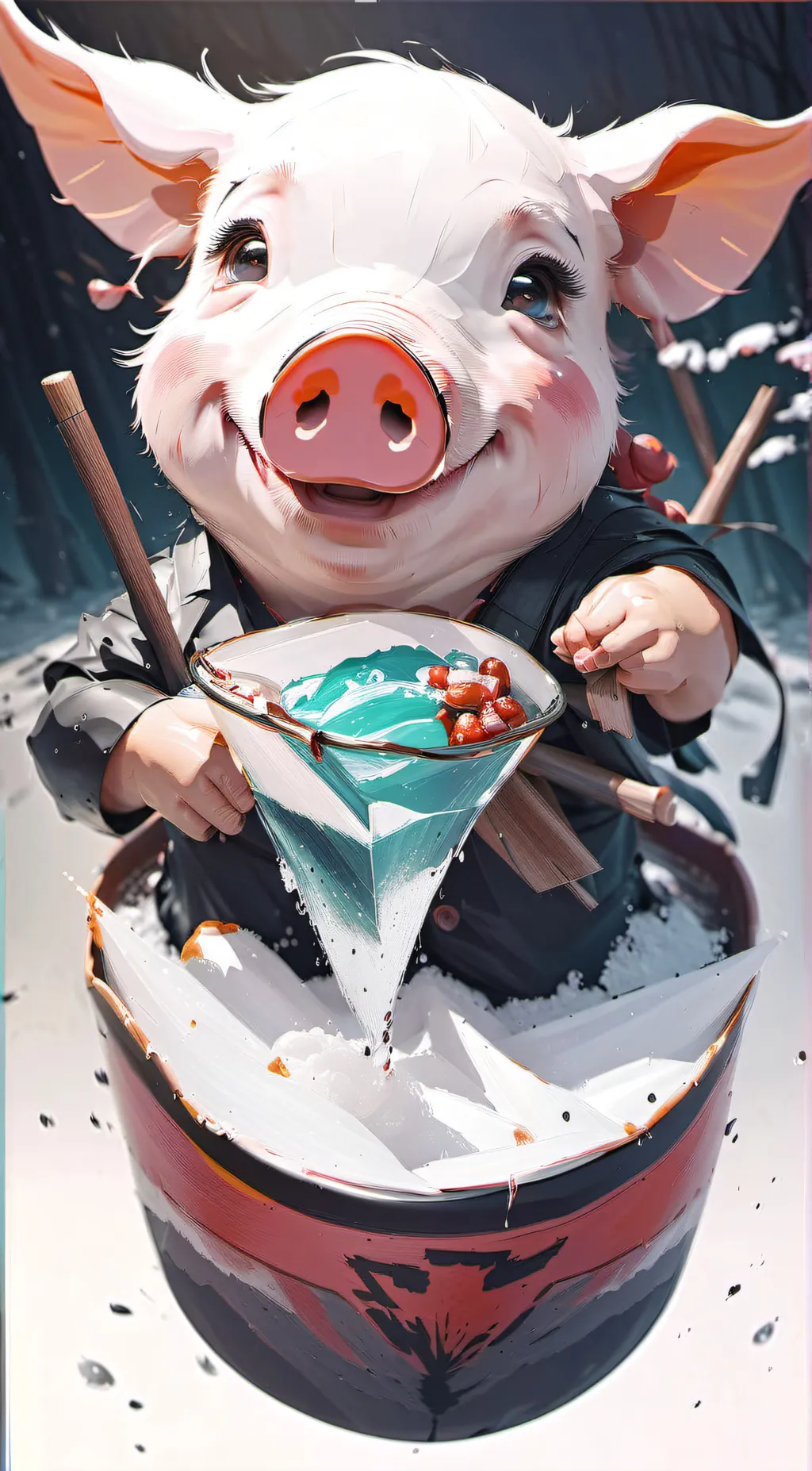 ai character: picky piggy background