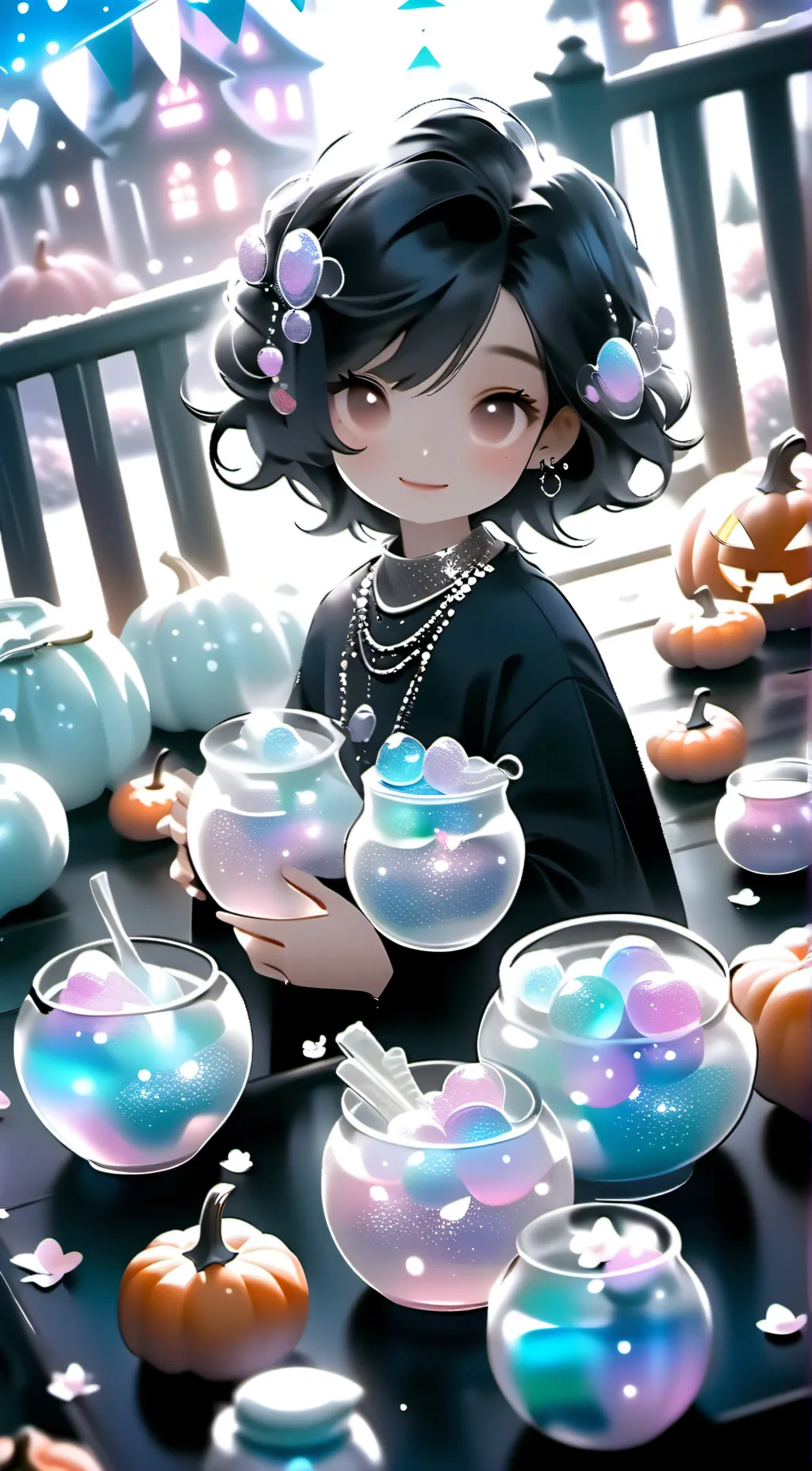 ai character: Mha Halloween background