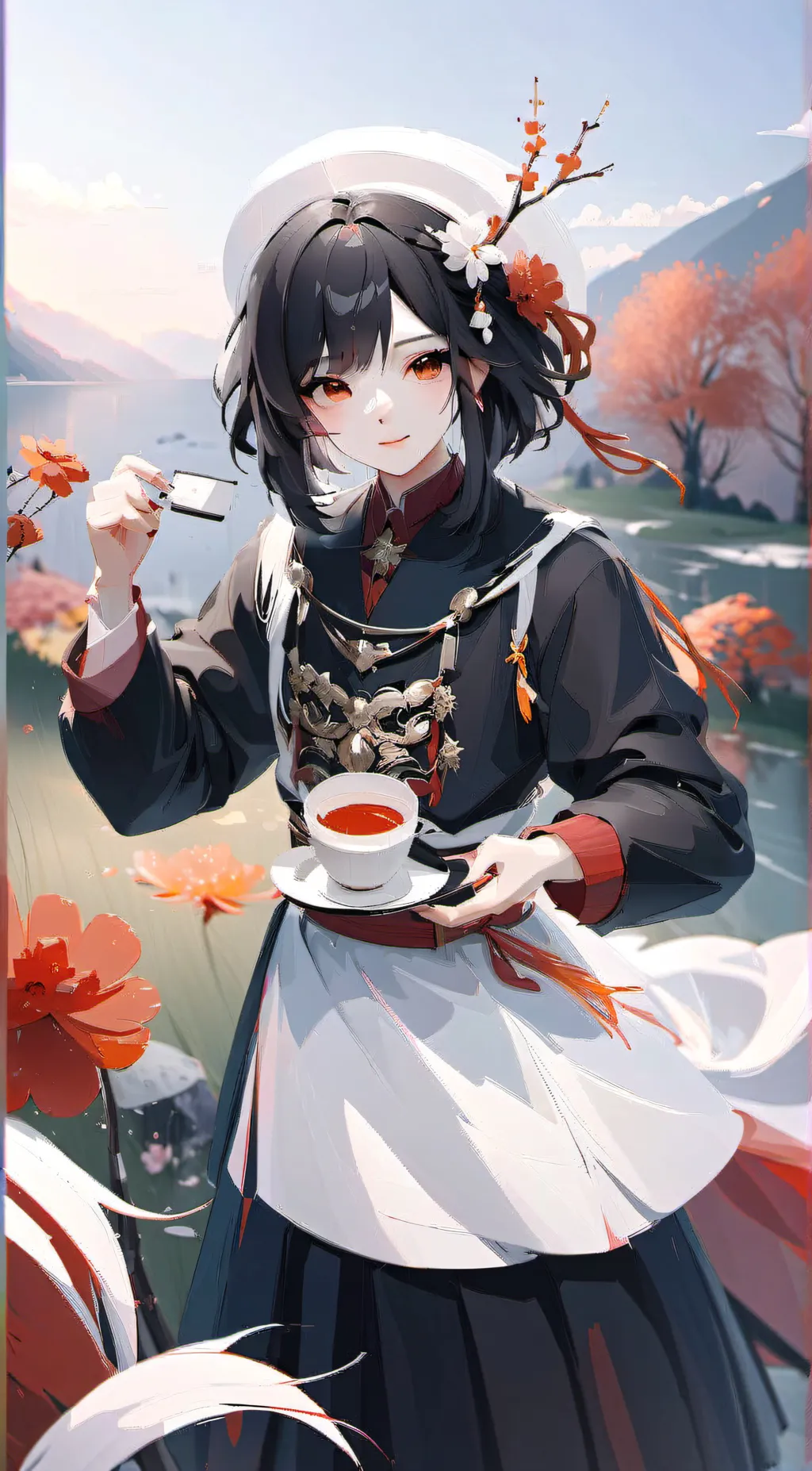 ai character: 服务员 background