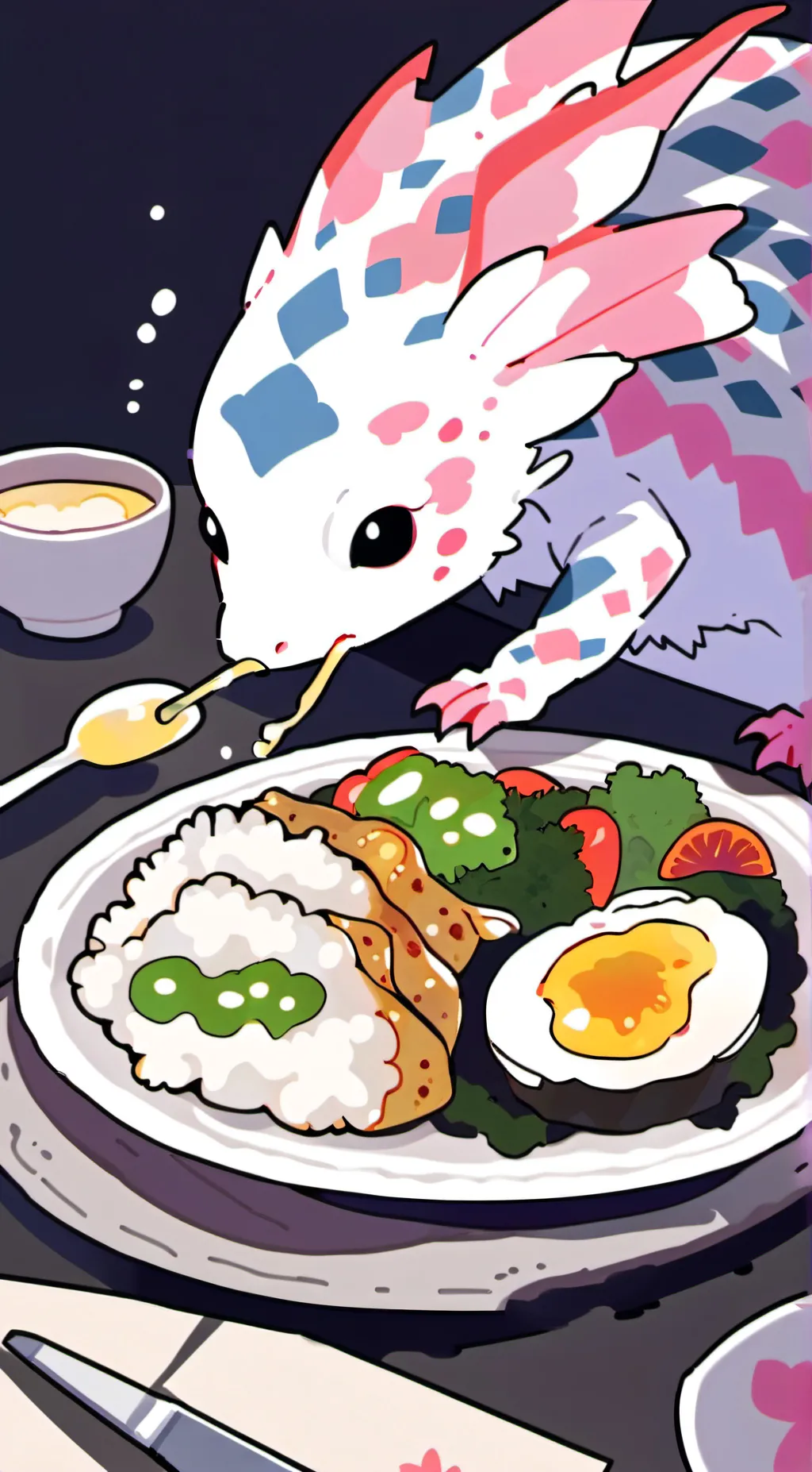 ai character: random axolotl_fan background