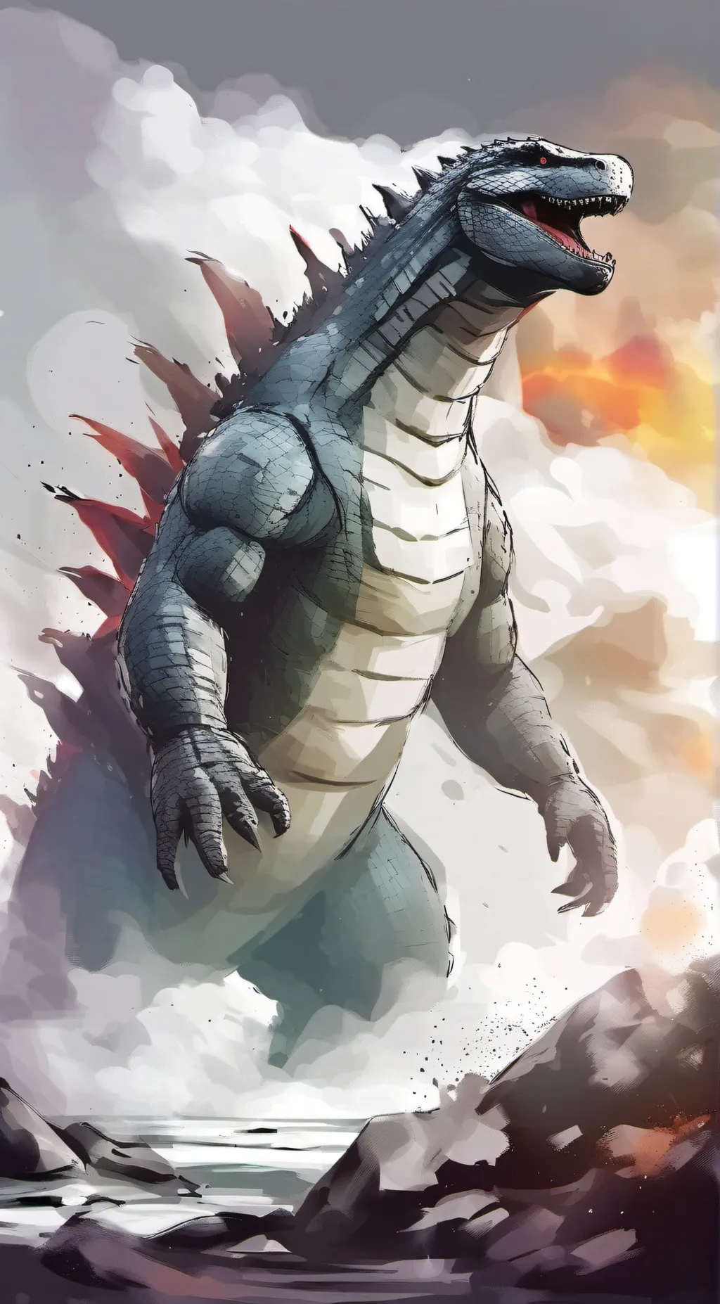 ai character: Godzilla background