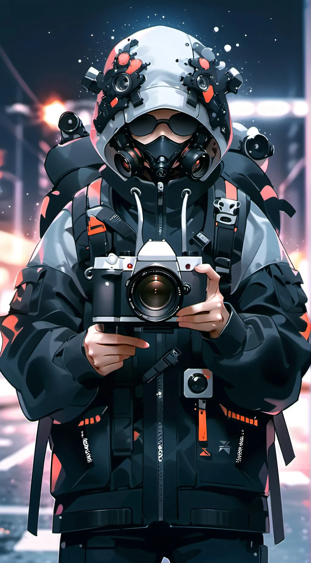 ai character: Sus titan camera  background