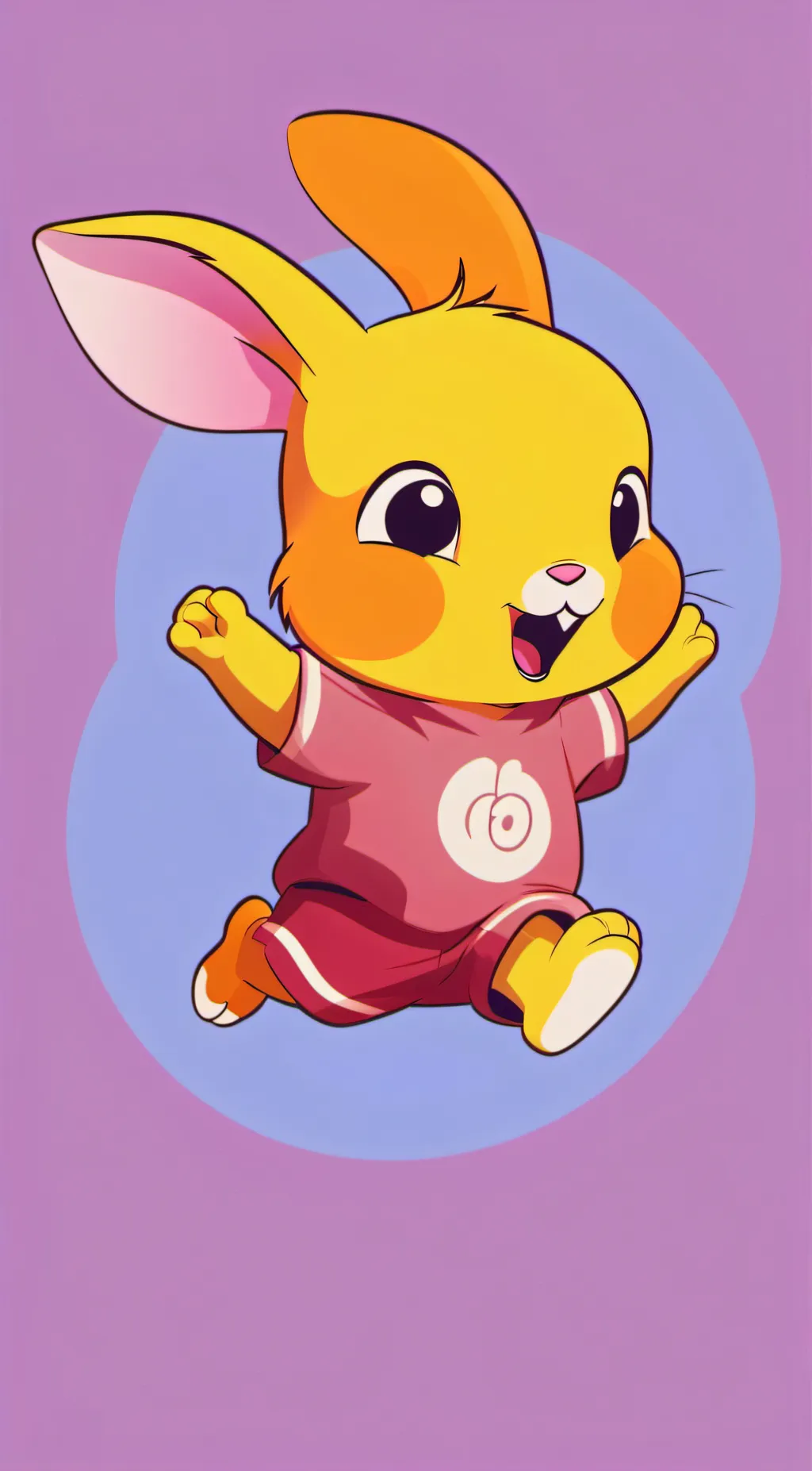 ai character: yellow bunny  background