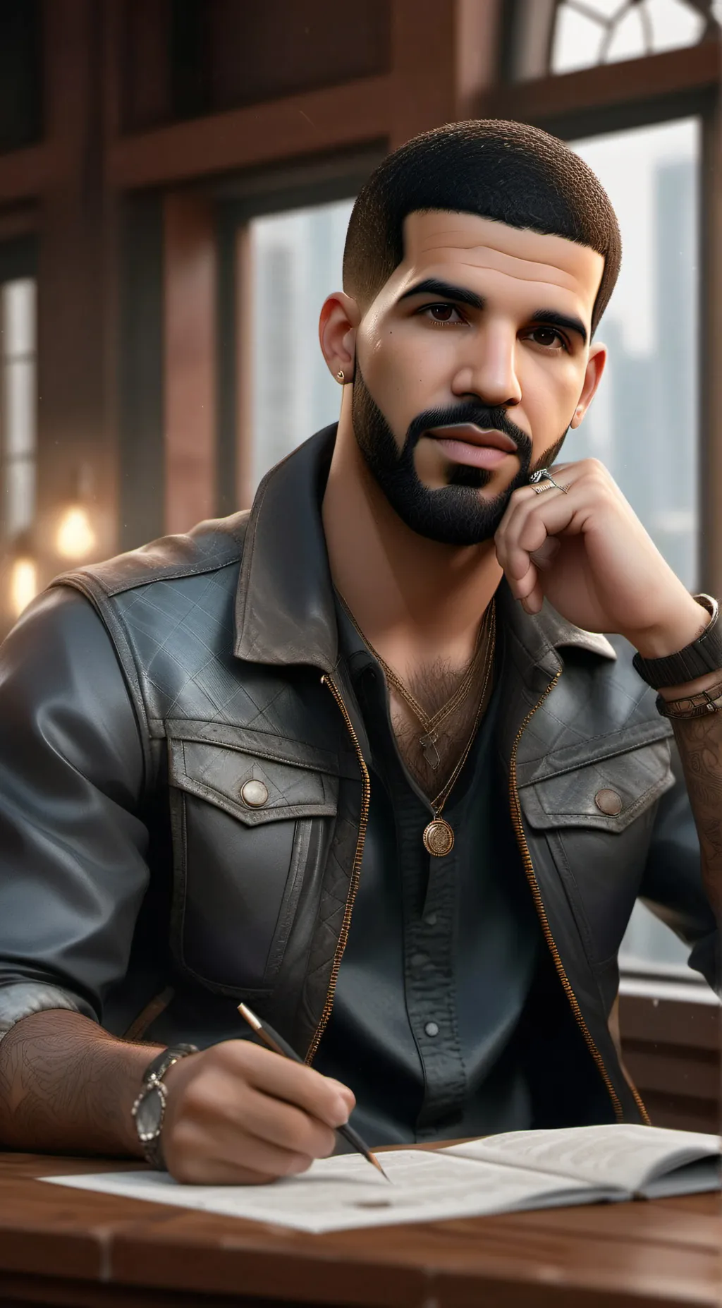 ai character: drake  background