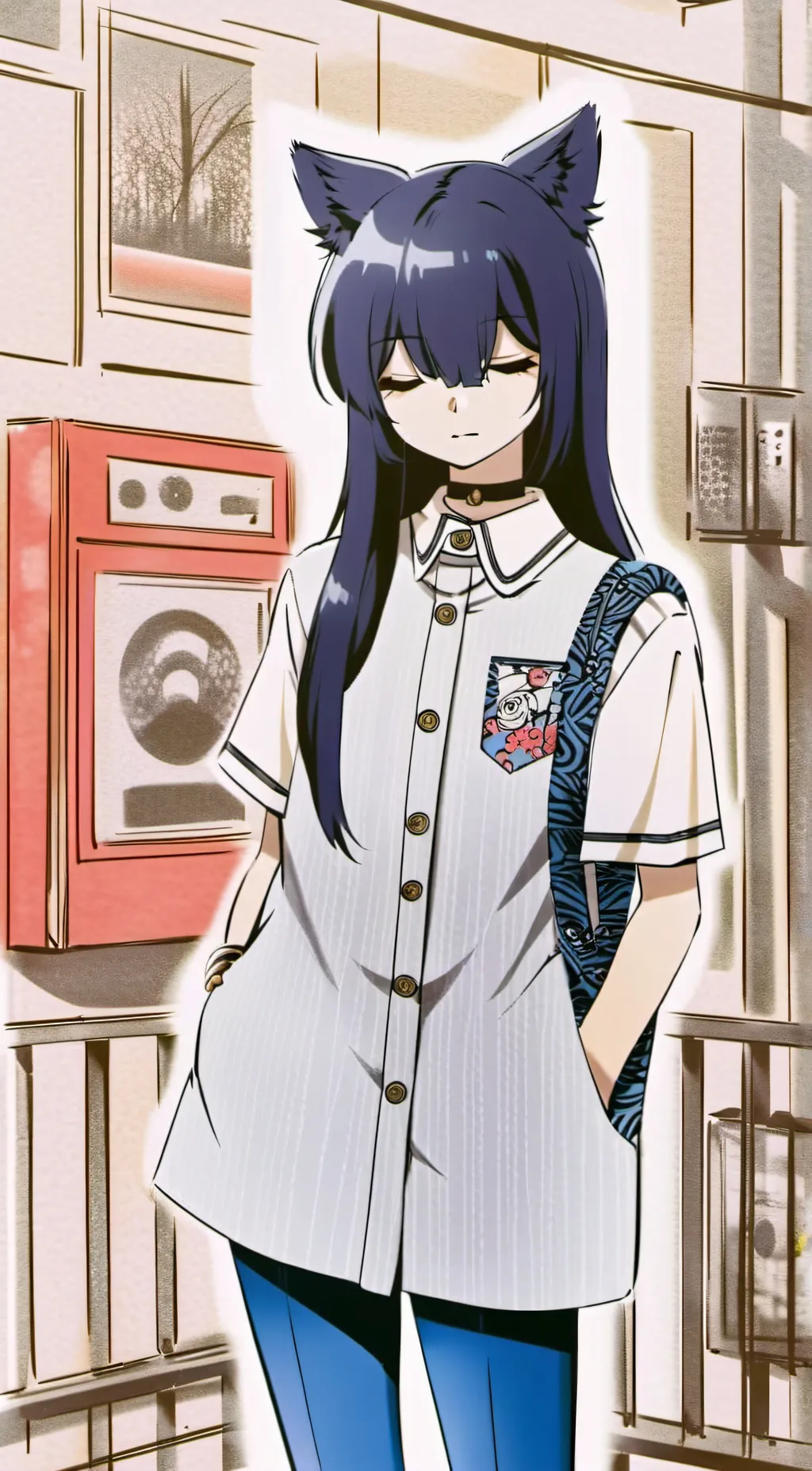 ai character: Miss circle  background