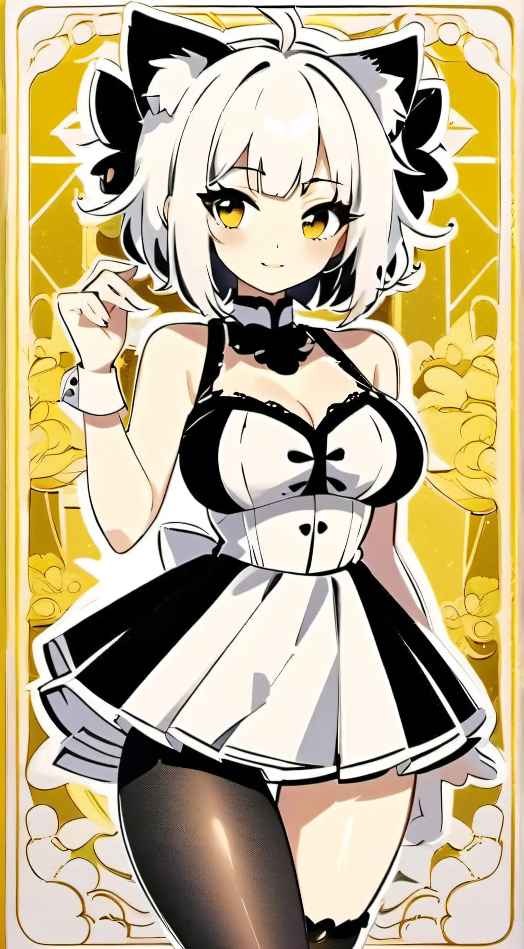 ai character: Cat girl maid background