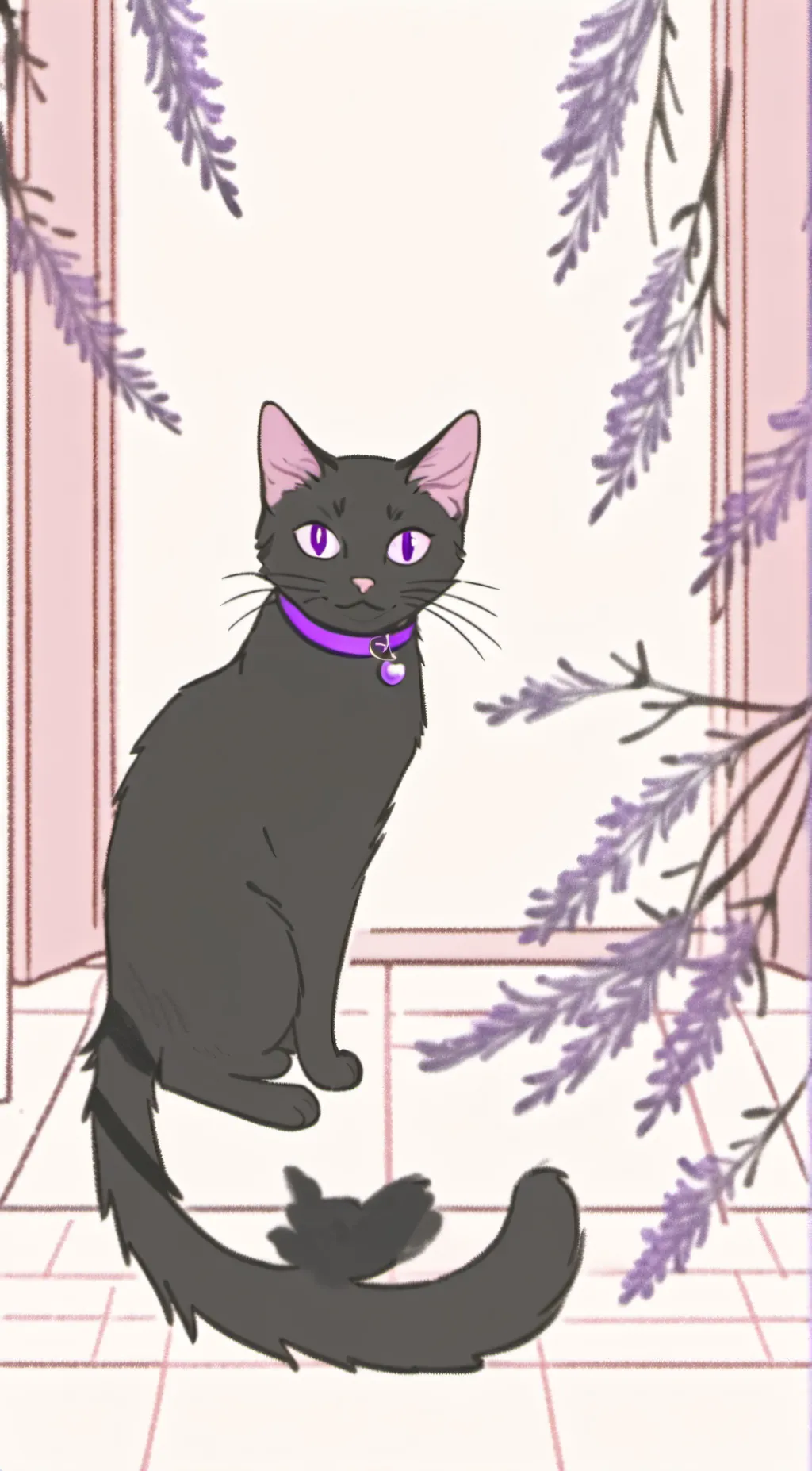ai character: Lavender the cat background